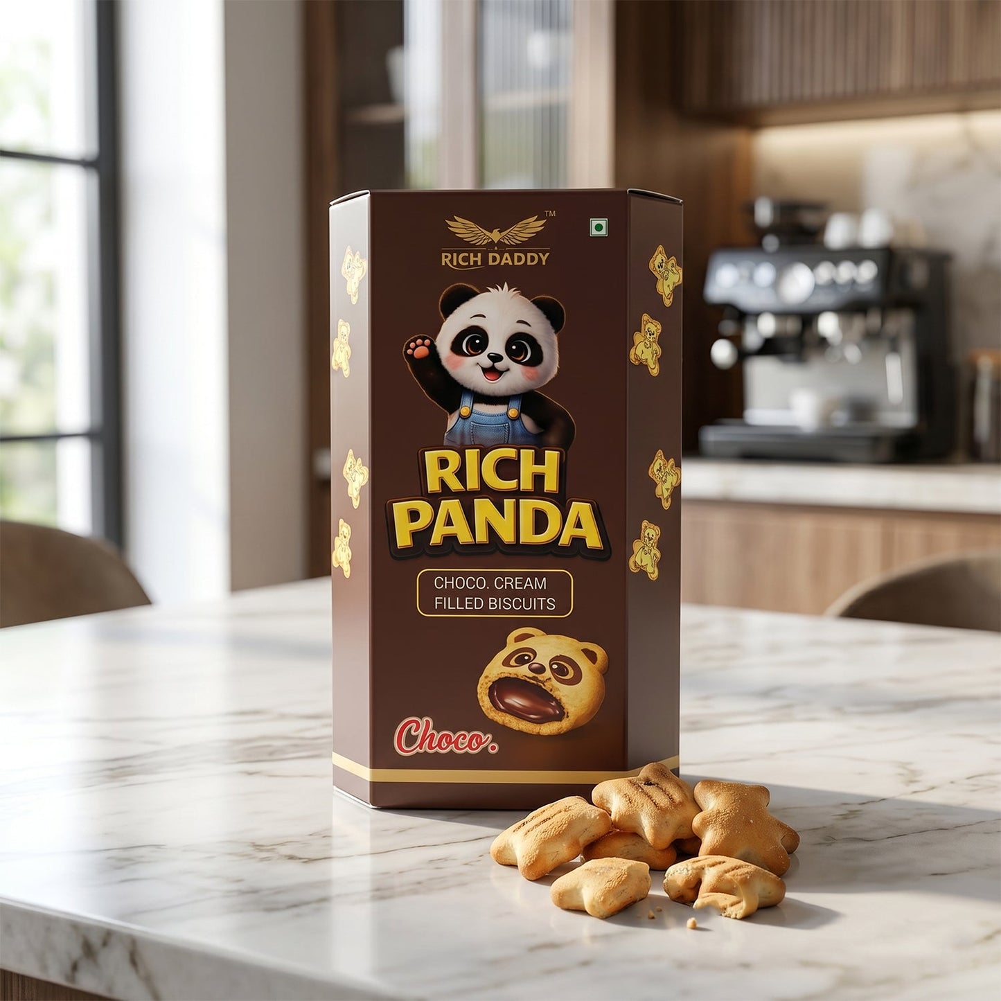 Rich Daddy Rich Panda Choco Cream Filled Biscuits (60 Gm)
