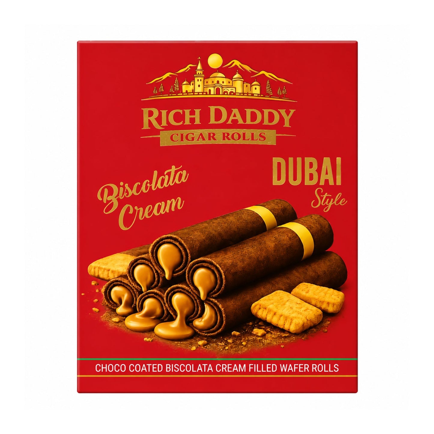 Rich Daddy Cigar Rolls – Biscolata Cream Filled Wafer Rolls (145 Gm)