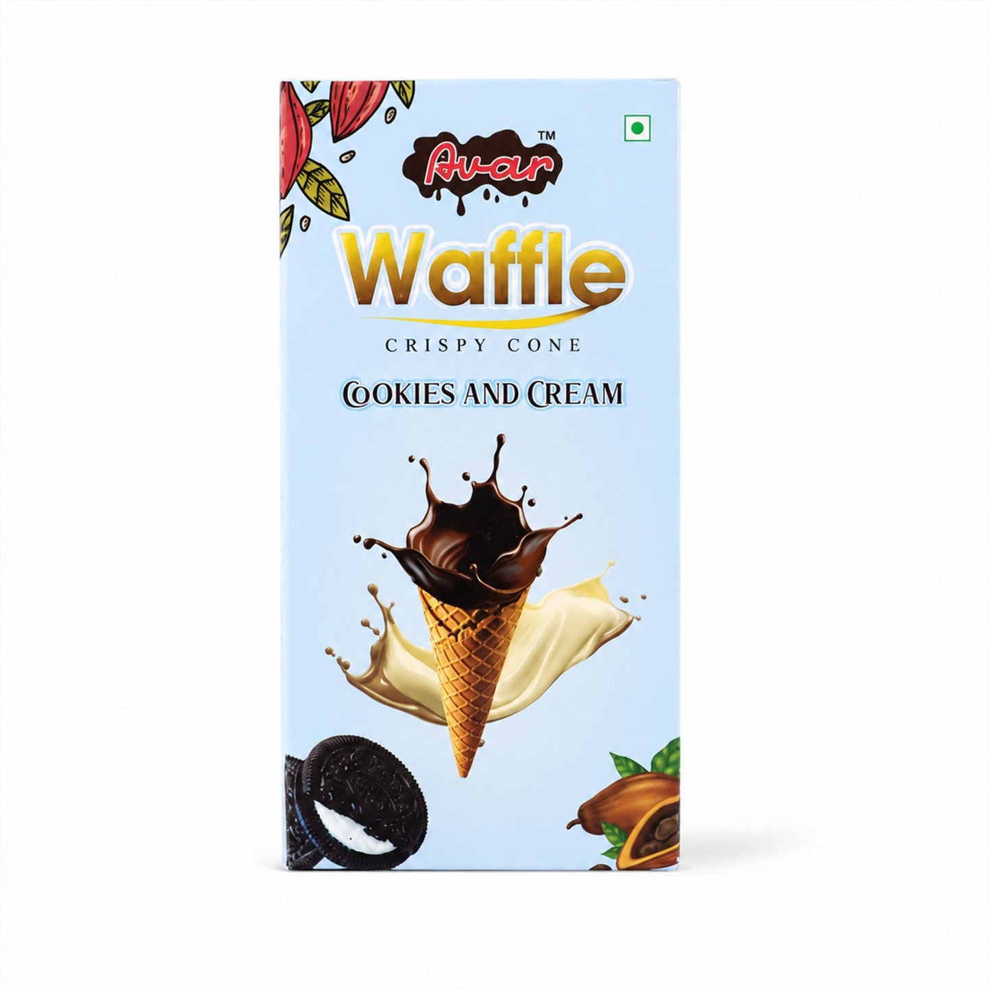 Avar Waffle Crispy Cone – Cookies and Cream Flavour (150 Gm)