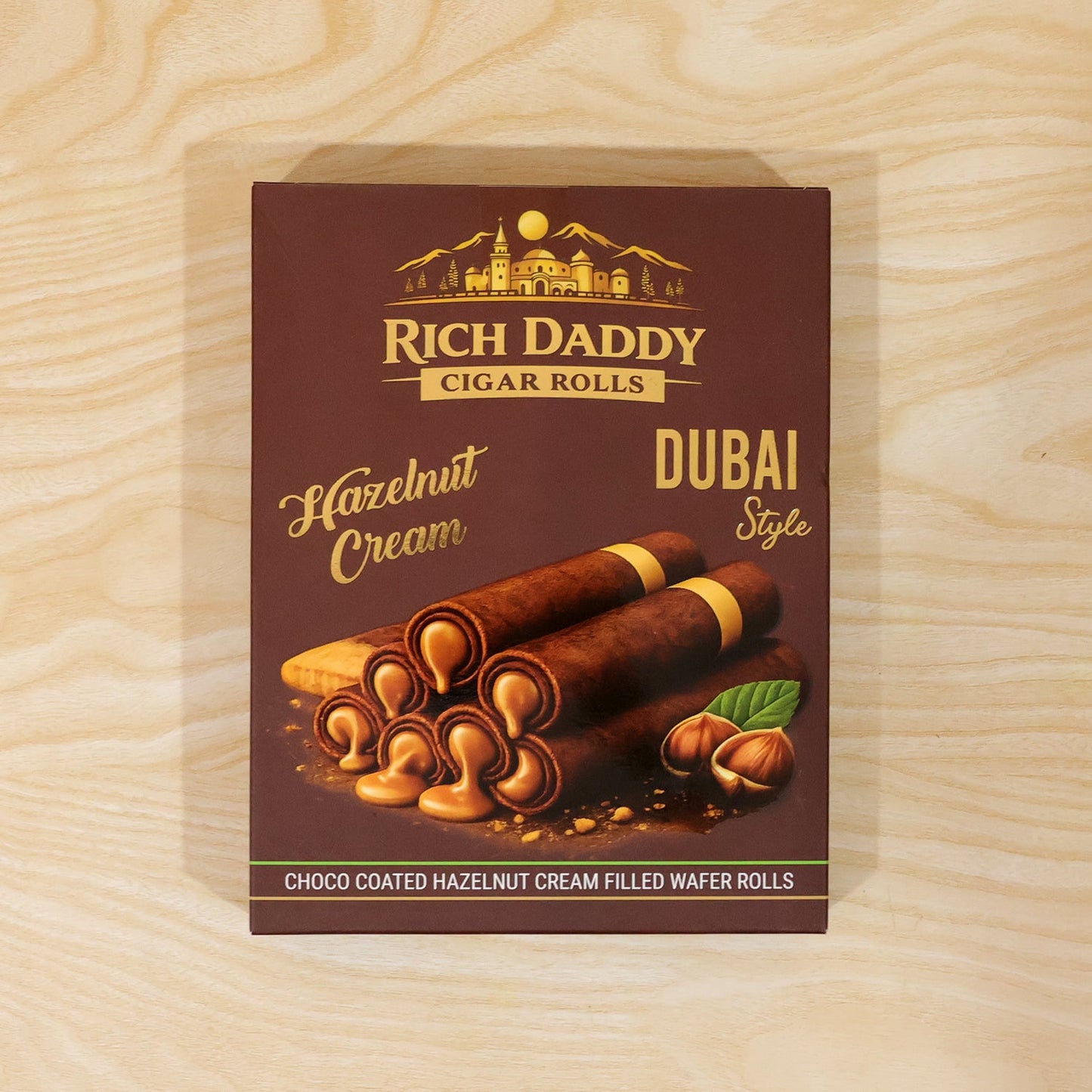 Rich Daddy Cigar Rolls – Hazelnut Cream Filled Wafer Rolls (145 Gm)