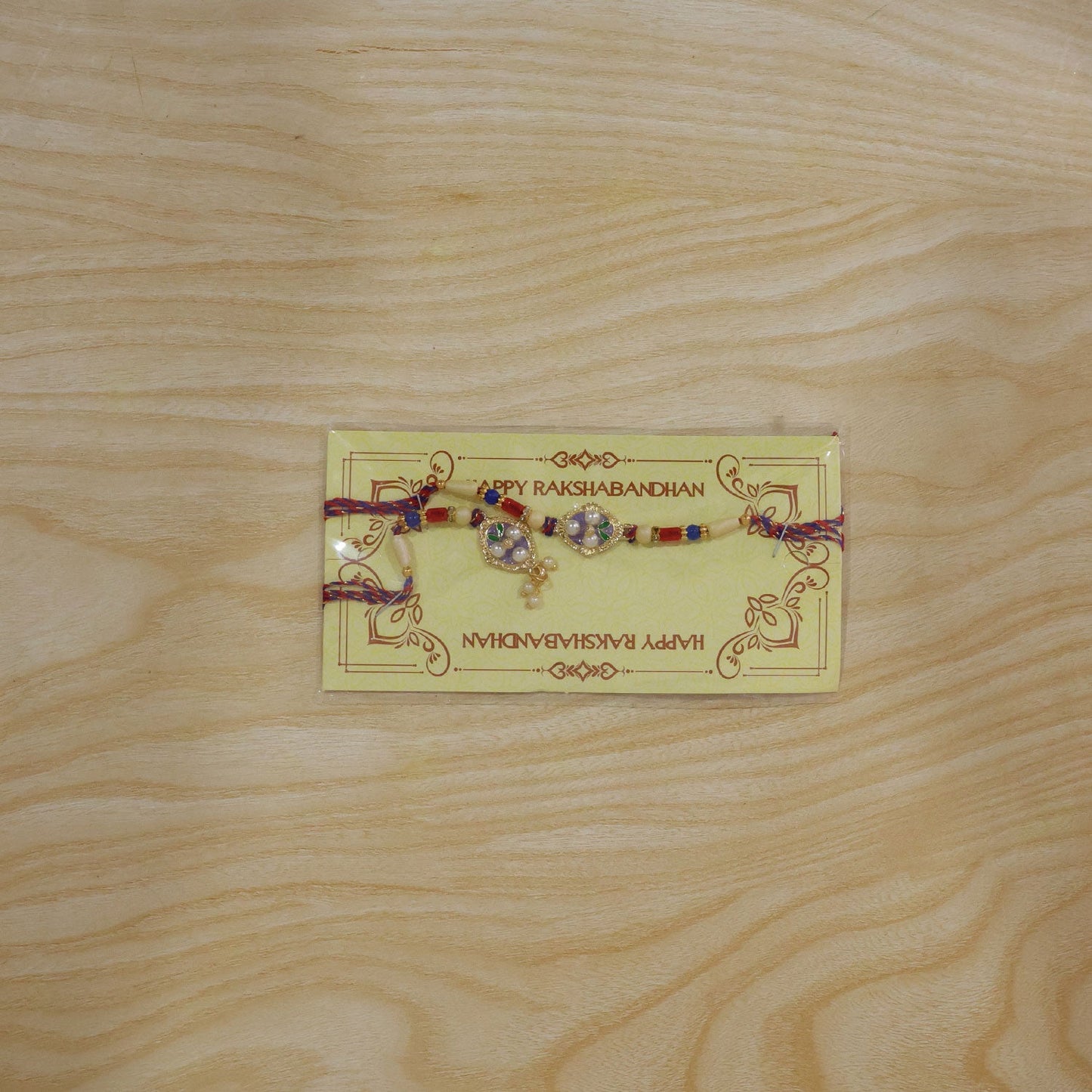 Enamel Pearl Stone Diamond Charm Bhaiya Bhabhi Rakhi Rakshabandhan