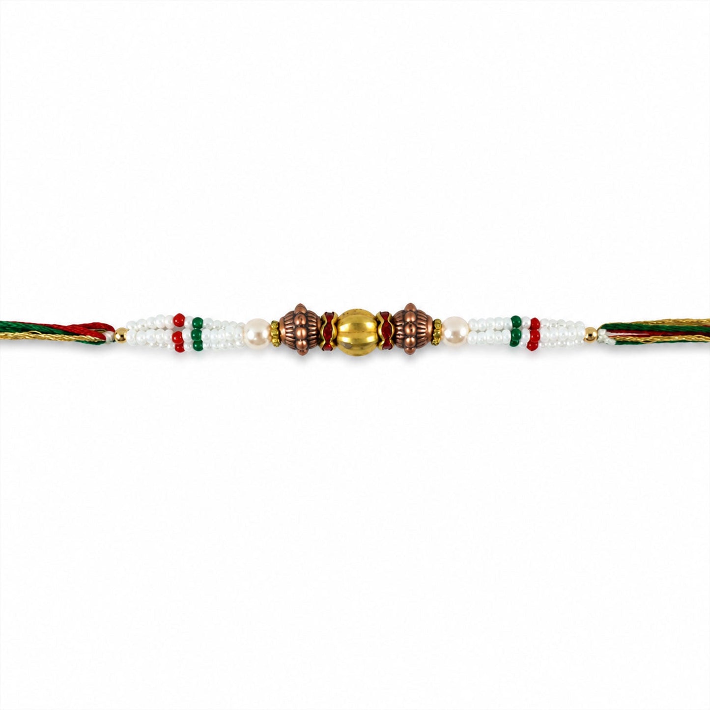 Antique Pearl Bead Fancy Multithread Rakhi for Brother