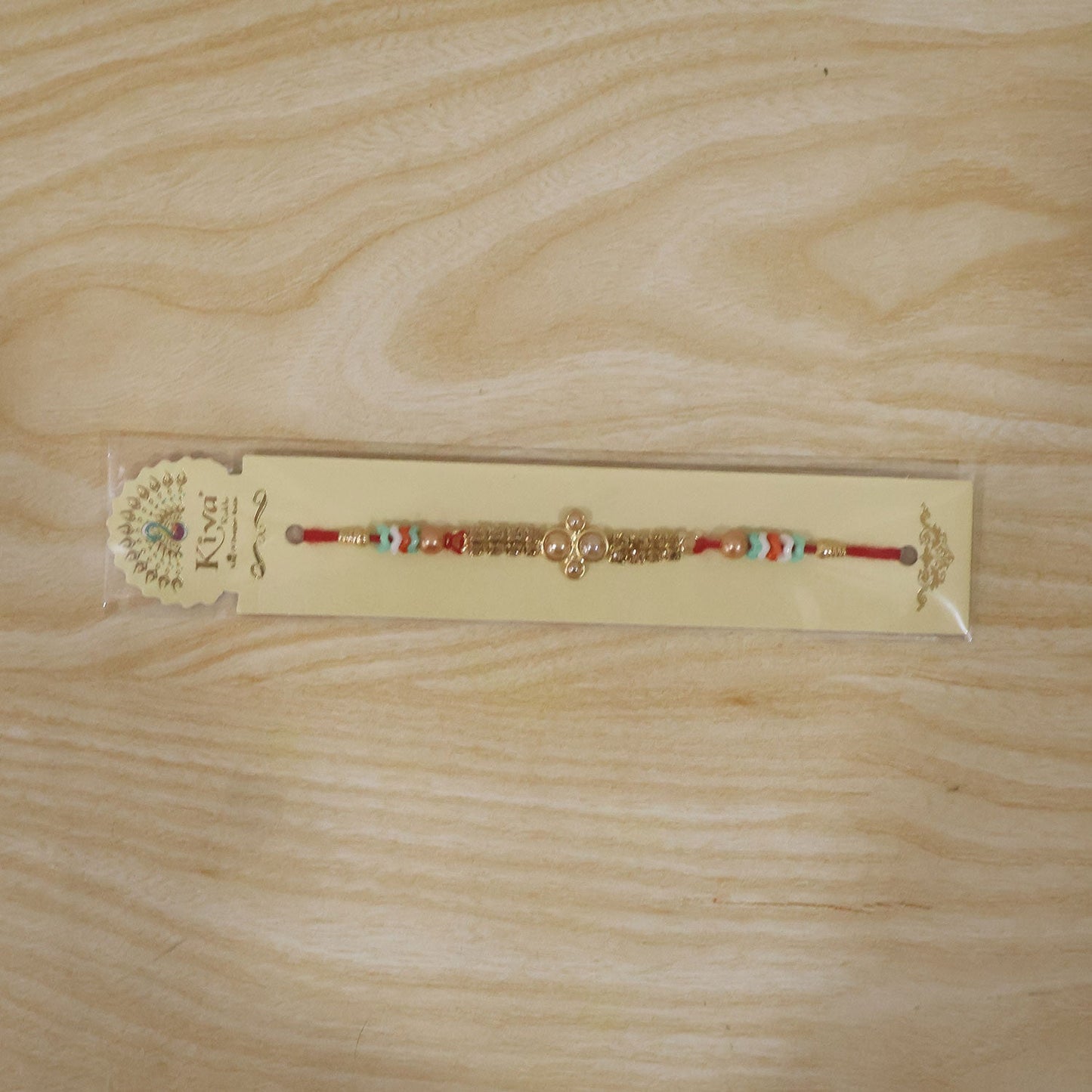 Kundan Pearl Diamond Bead Crystal Fancy Thread Rakhi for Brother