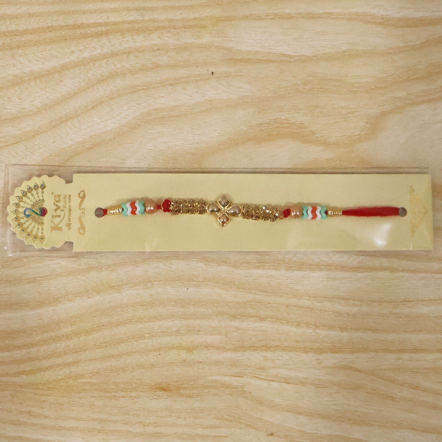 Floral Kundan Crystal Bead Pearl Decorative Fancy Thread Rakhi for Brother