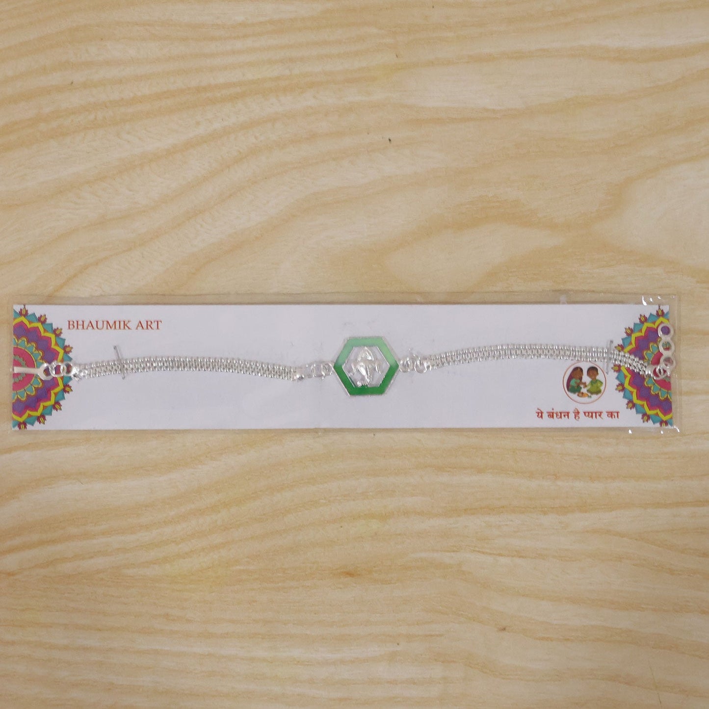 Ganesha design Hexagon Chain Style Rakhi for Brother