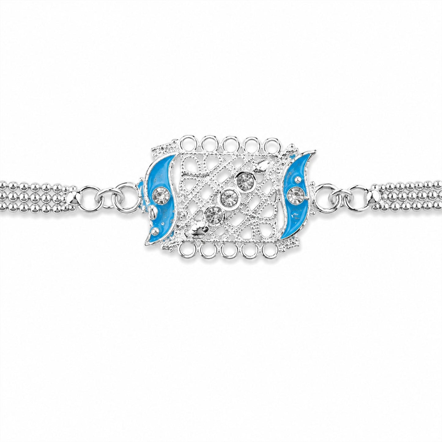 Stylish Motif Stone Studded Designer Chain Rakhi for Brother
