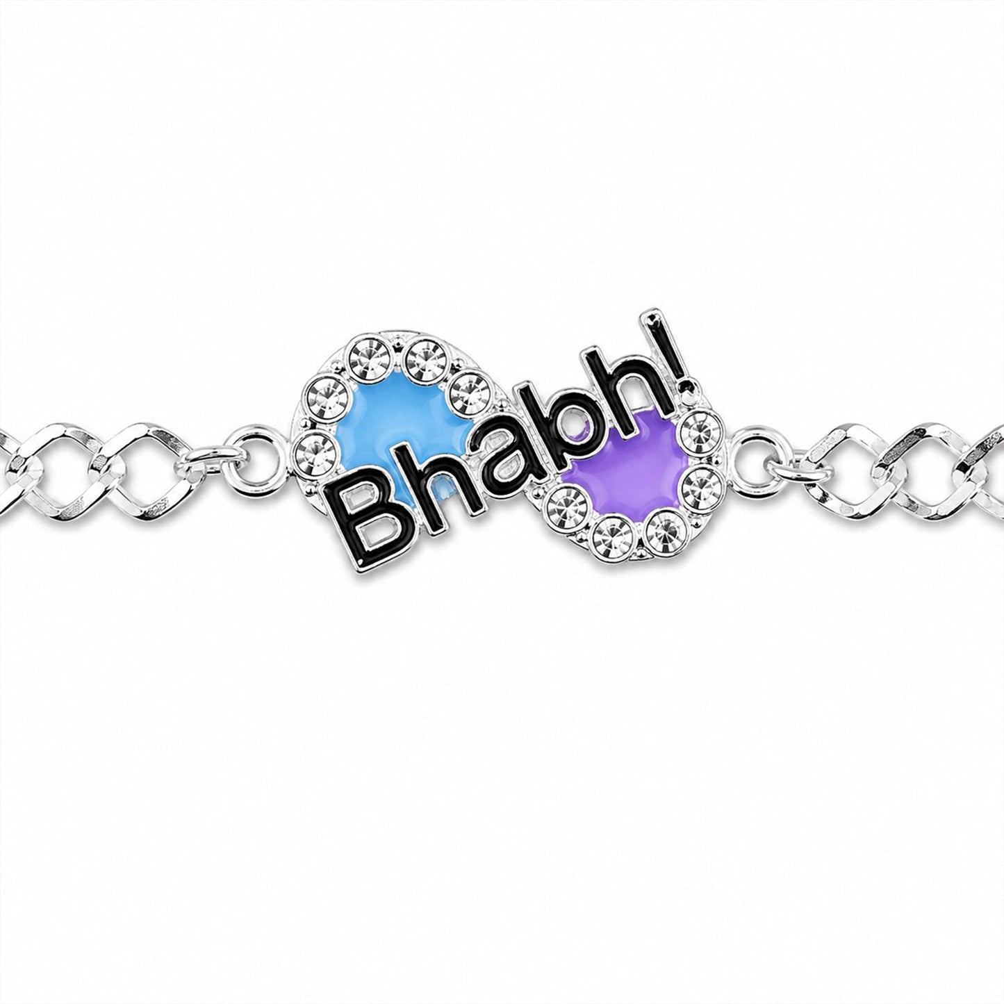 Bhai Text Stone Studded Chain Style Rakhi for Brother