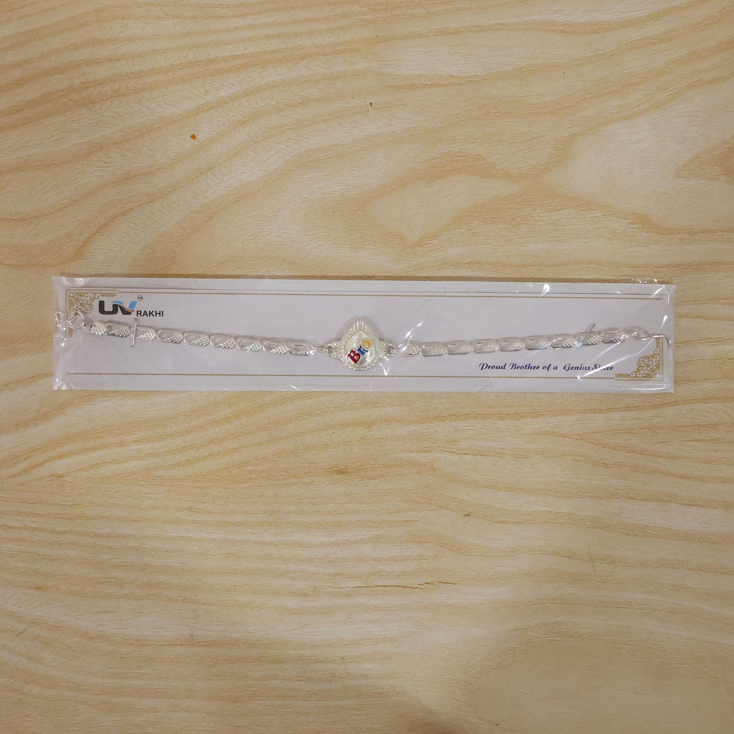Bro Text Stylish Stone Studded Chain Rakhi for Brother