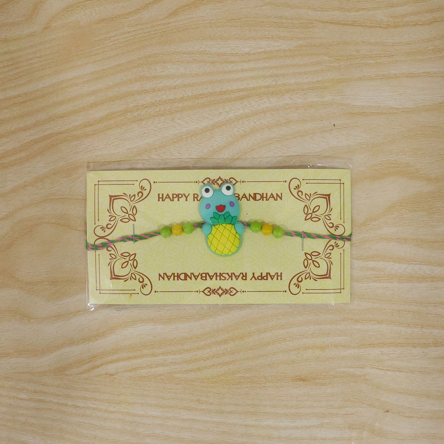 Frog Character Kids Beaded Thread Rakhi for Brother