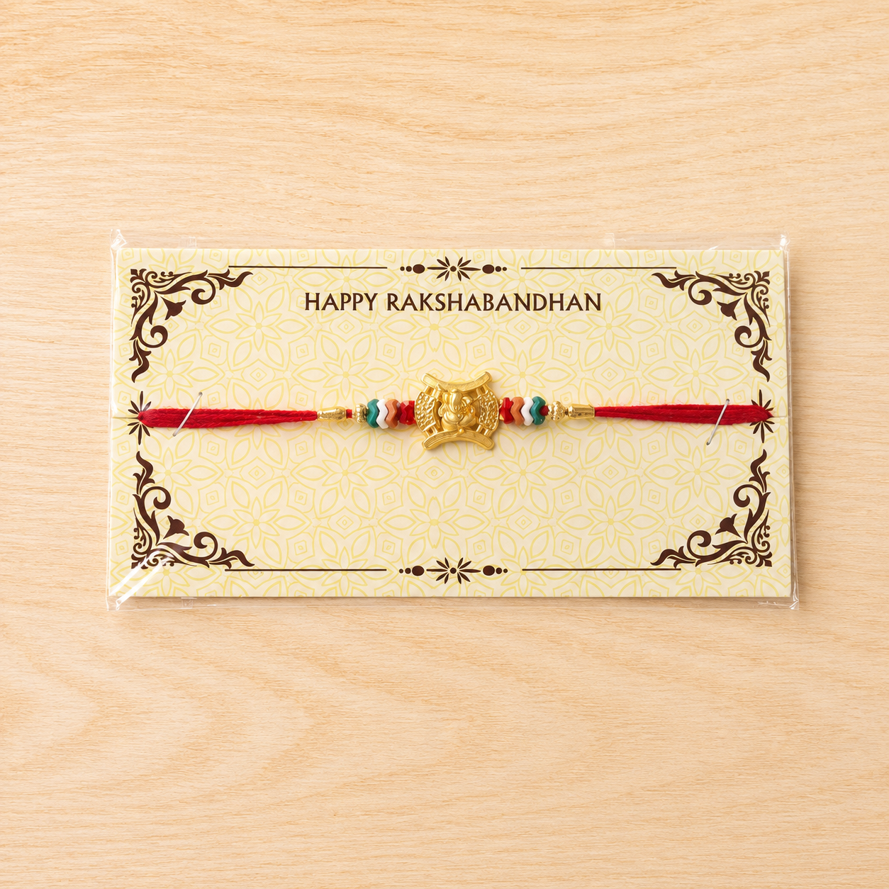 Ganesh Motif Traditional Premium Beaded Designer Rakhi for Brother