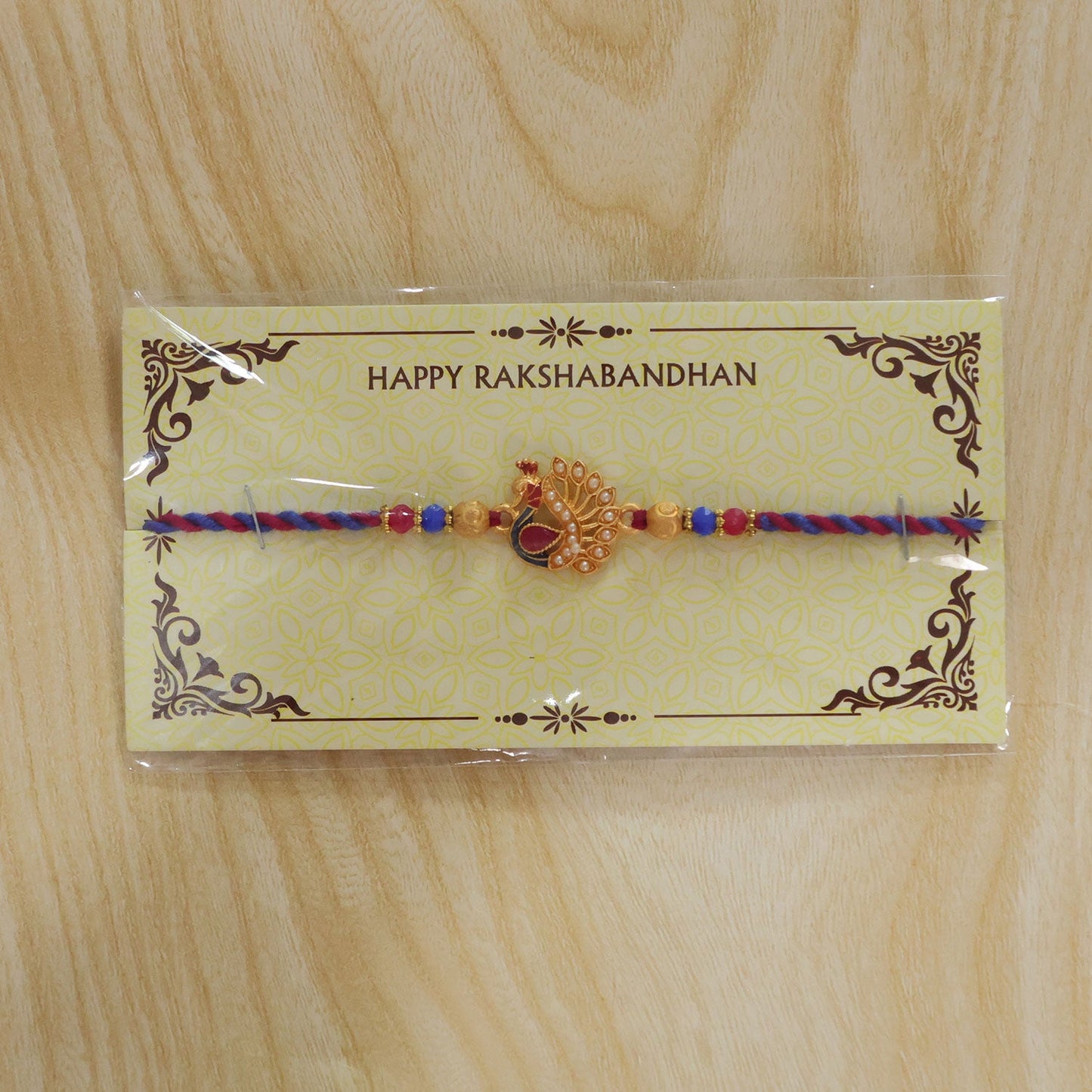 Peacock Paisley Stone Studded Premium Designer Rakhi for Brother