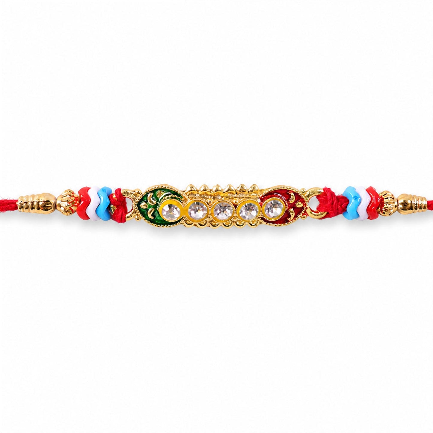 Premium Style Stone Studded Premium Designer Beaded Rakhi for Brother