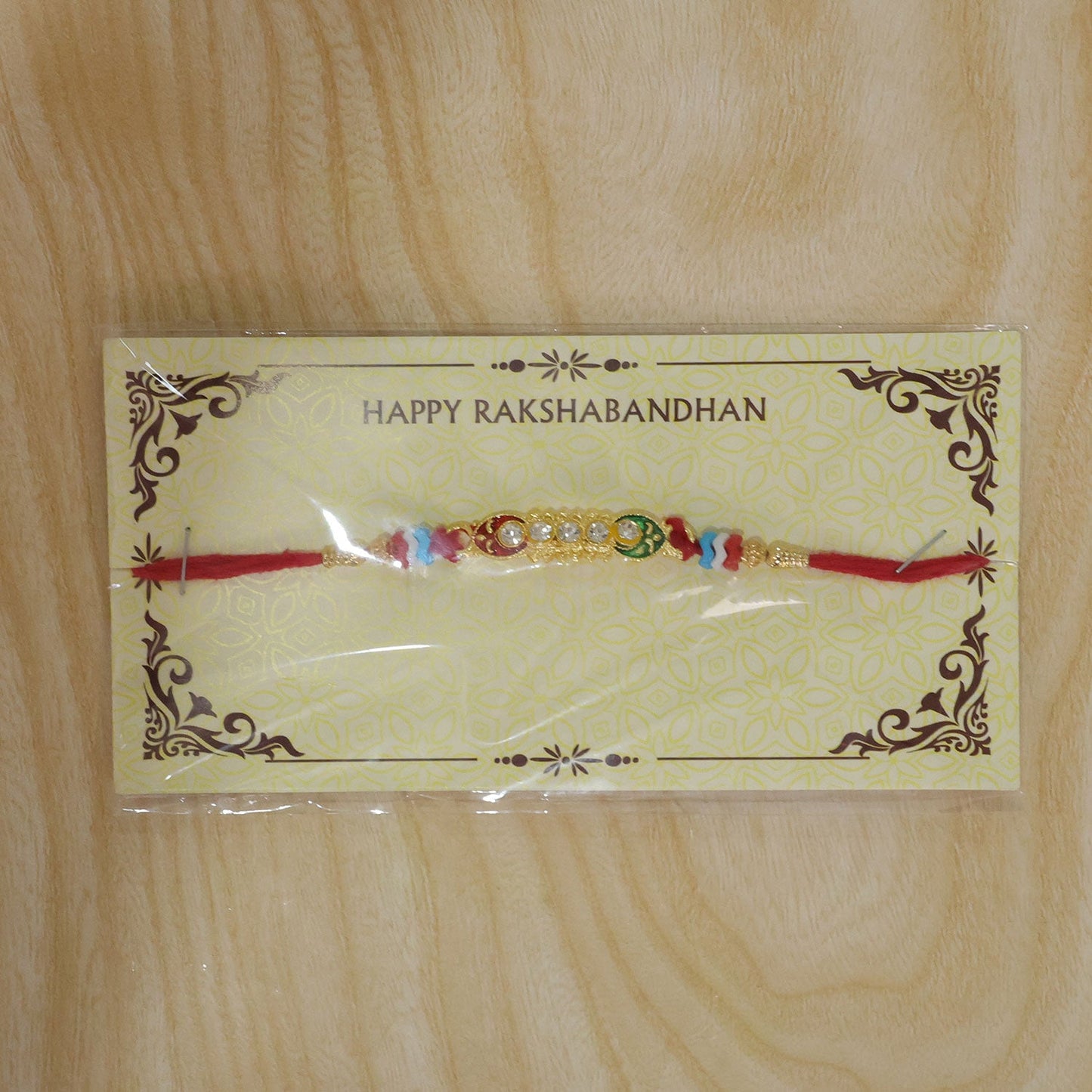 Premium Style Stone Studded Premium Designer Beaded Rakhi for Brother