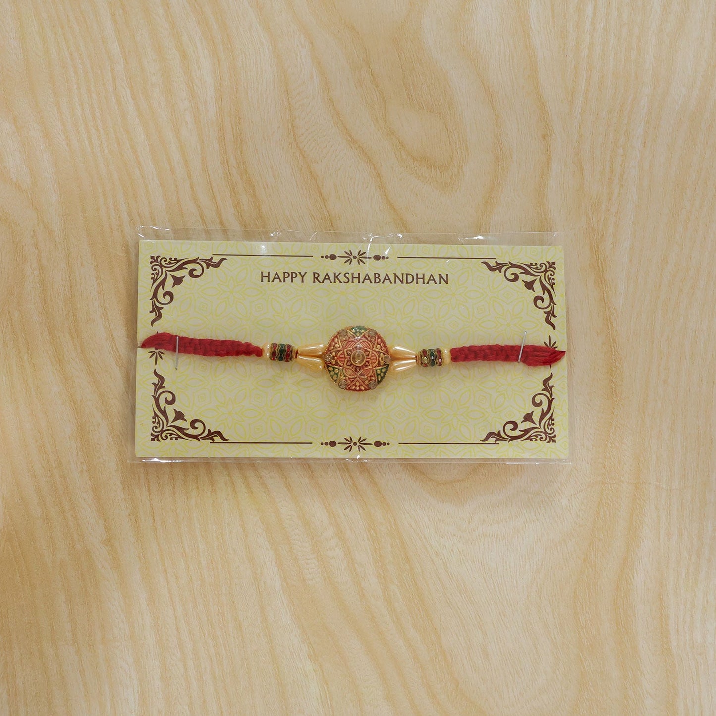 Round Floral Meenakari Traditional Designer Rakhi for Brother