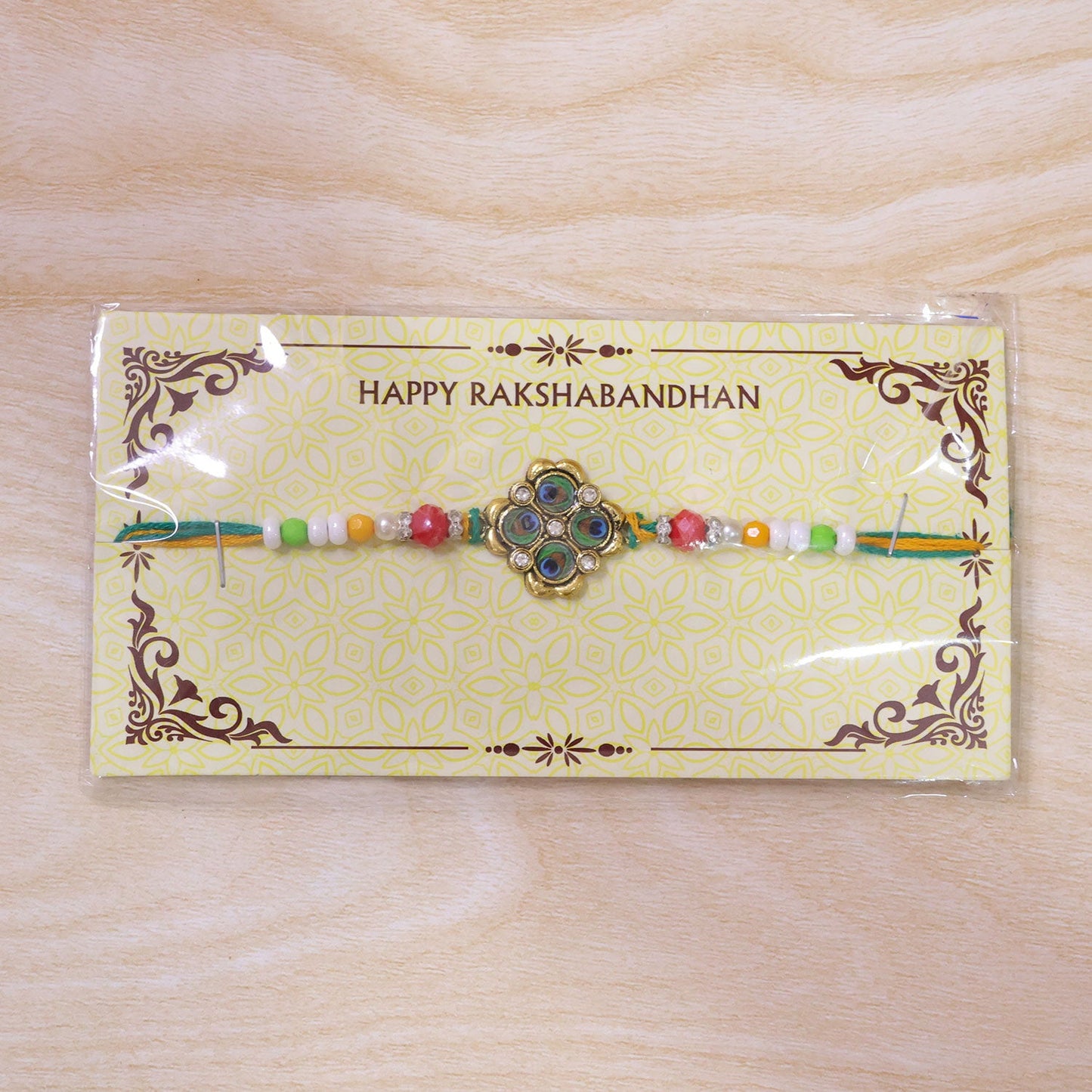 Floral Stone Cluster Premium Beaded Designer Rakhi for Brother