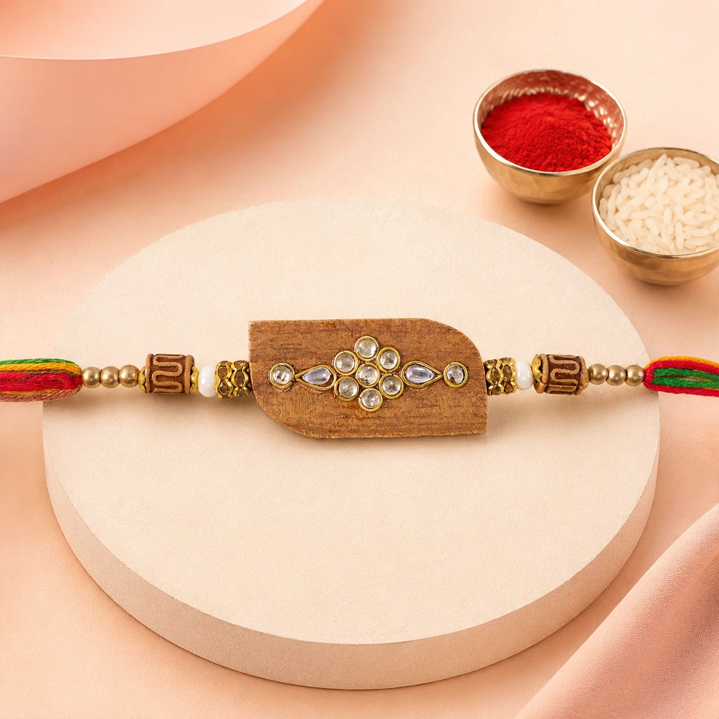 Rectangle Stone Studded Premium Designer Rakhi for Brother