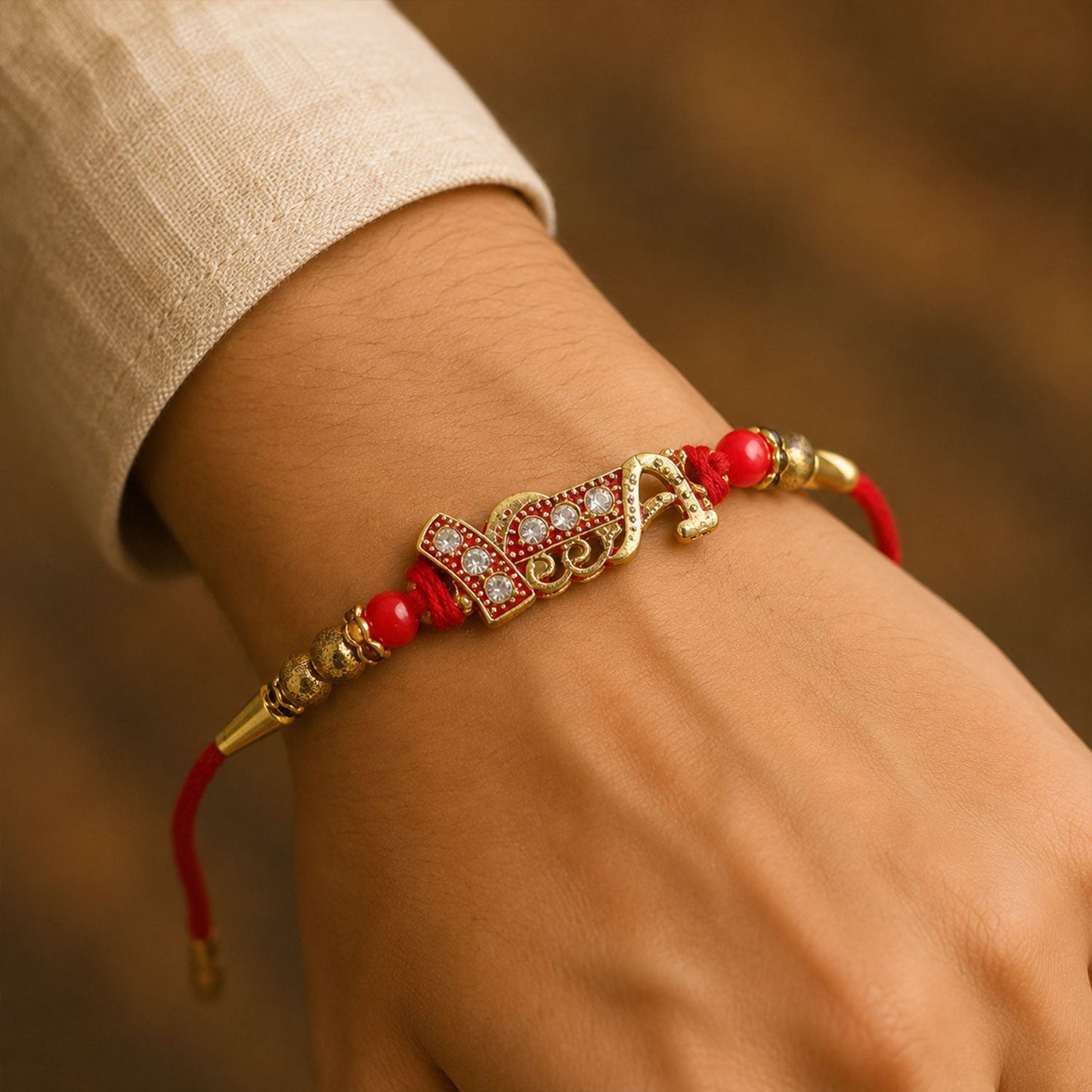 Stylish Charm Traditional Beaded Premium Designer Rakhi for Brother