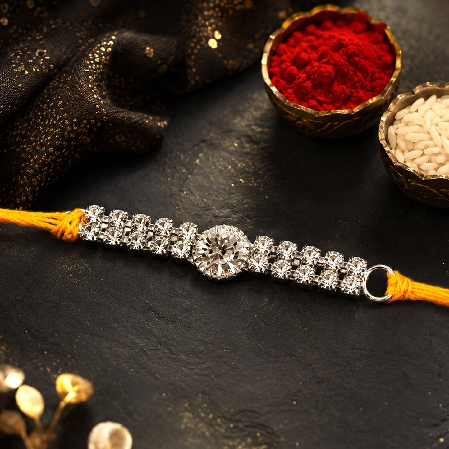 Stylish Stone Studded Premium Rakhi for Brother