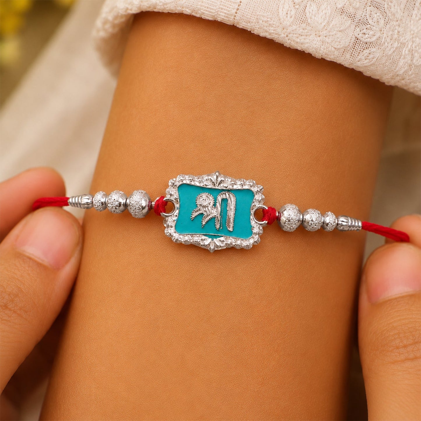 Shree Text Stone Studded Designer Rakhi for Brother