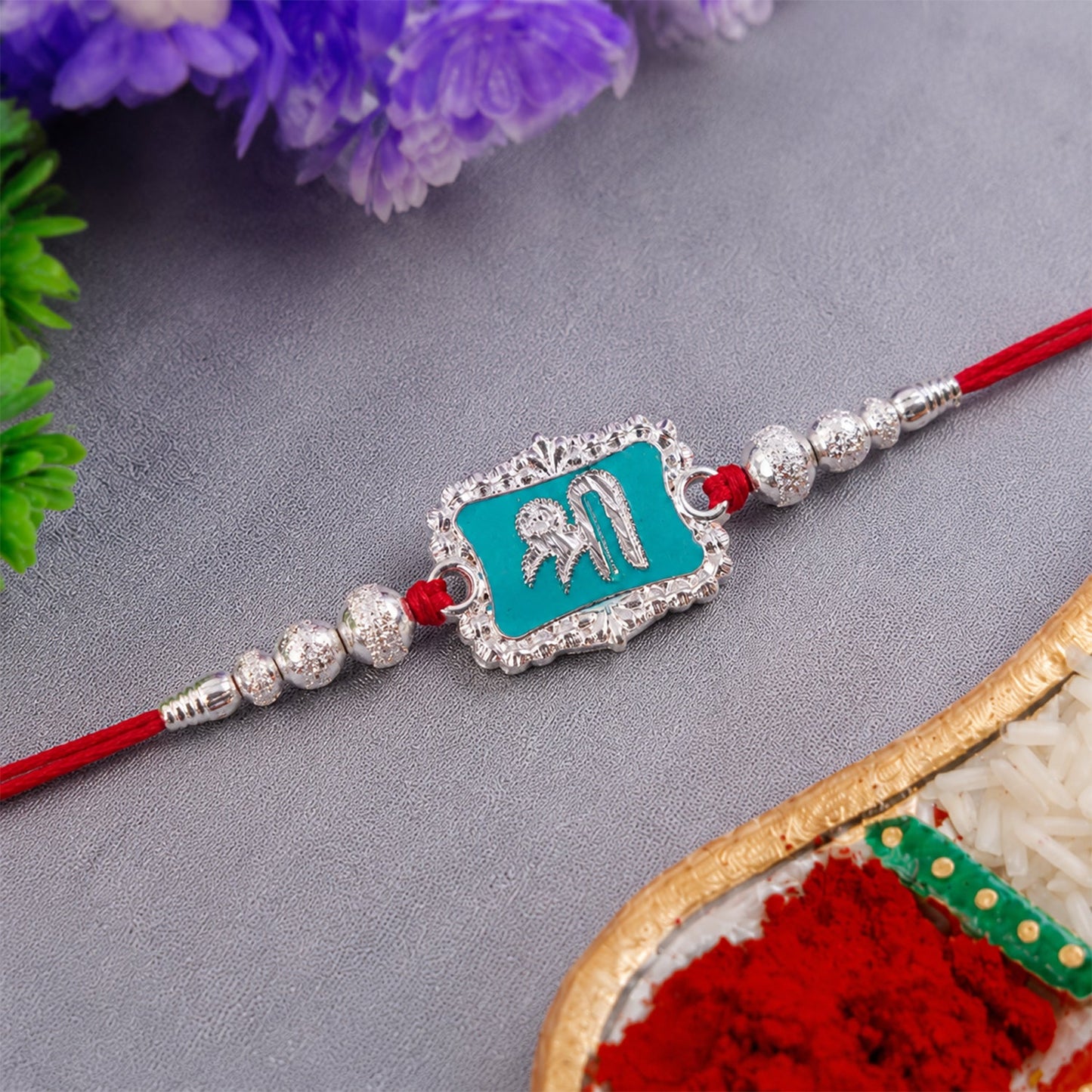 Shree Text Stone Studded Designer Rakhi for Brother