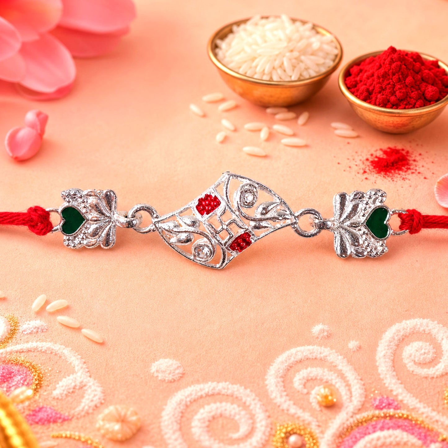 Swastik Stylish Design Stone Designer Rakhi For Brother