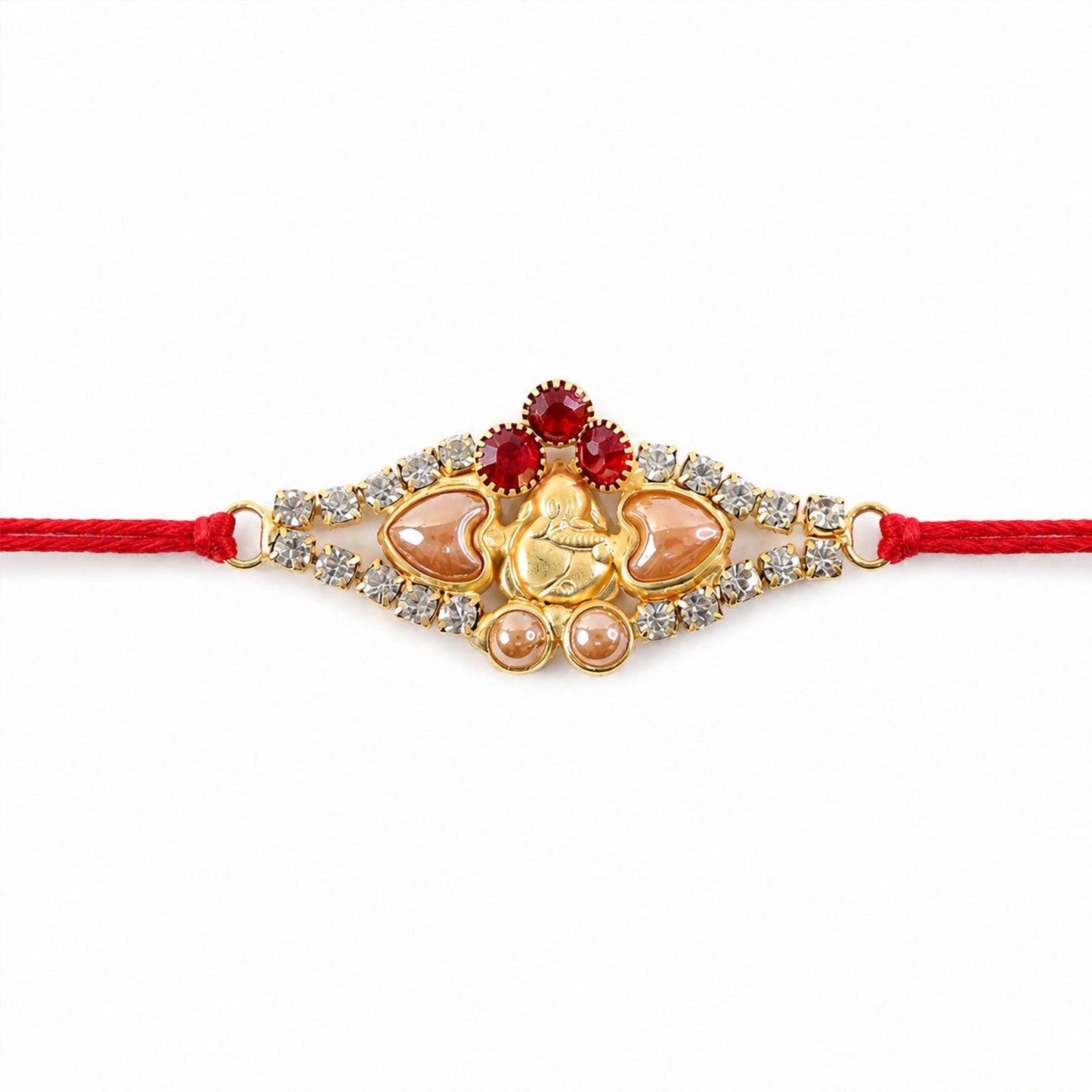 Floral Pearl Stone Premium Designer Rakhi for Brother