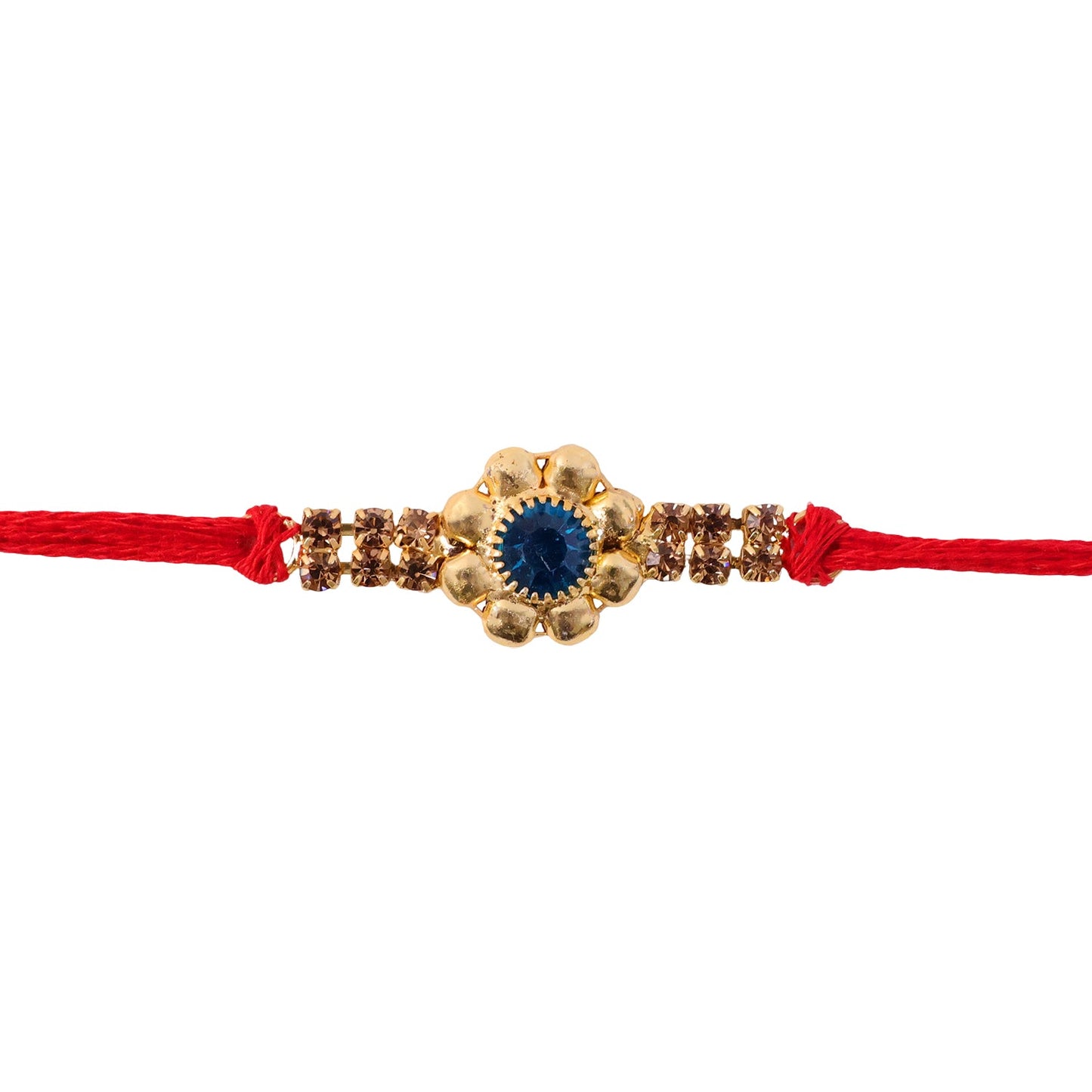 Floral Center Stone Studded Designer Rakhi for Brother