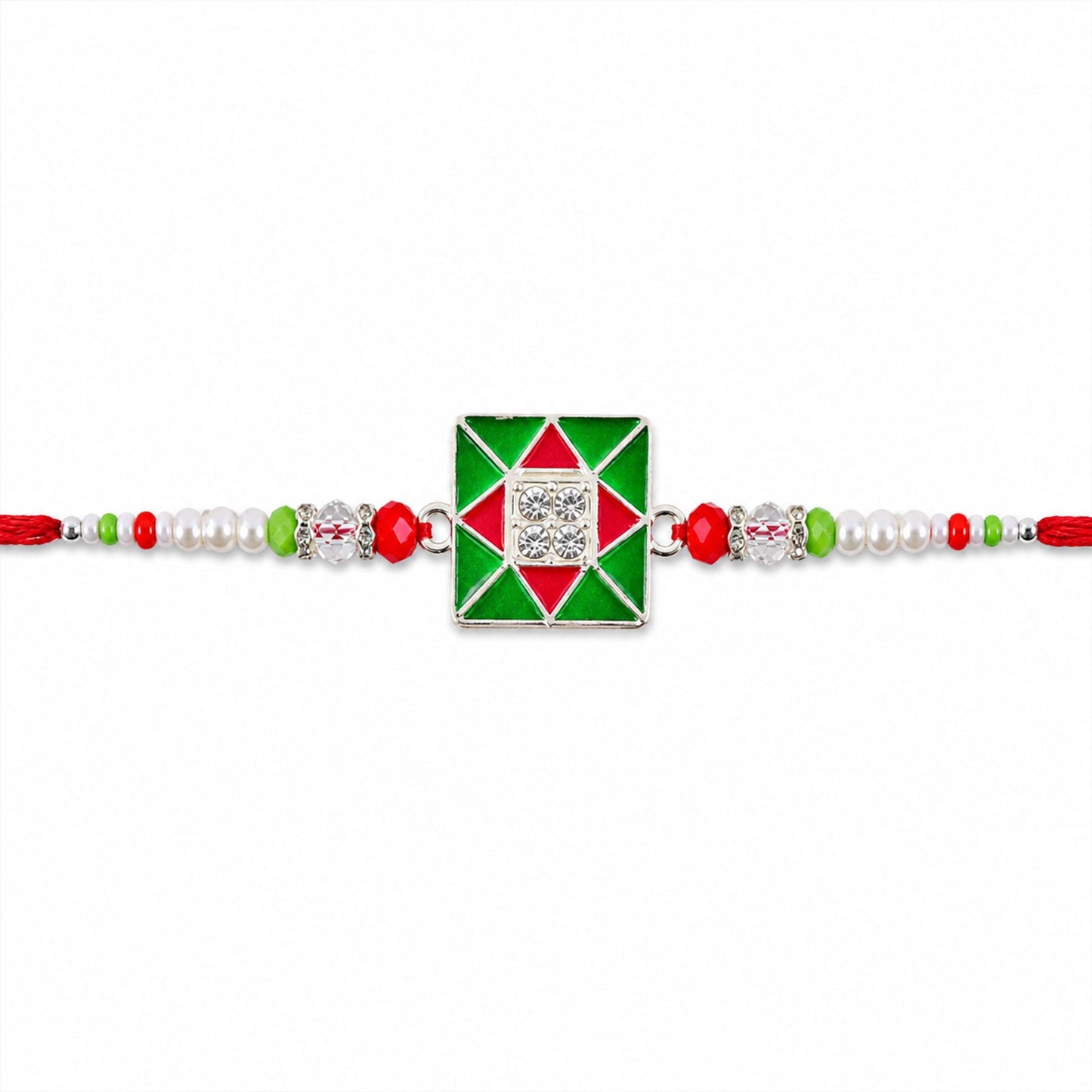 Geometric Square Stone Premium Designer Rakhi for Brother
