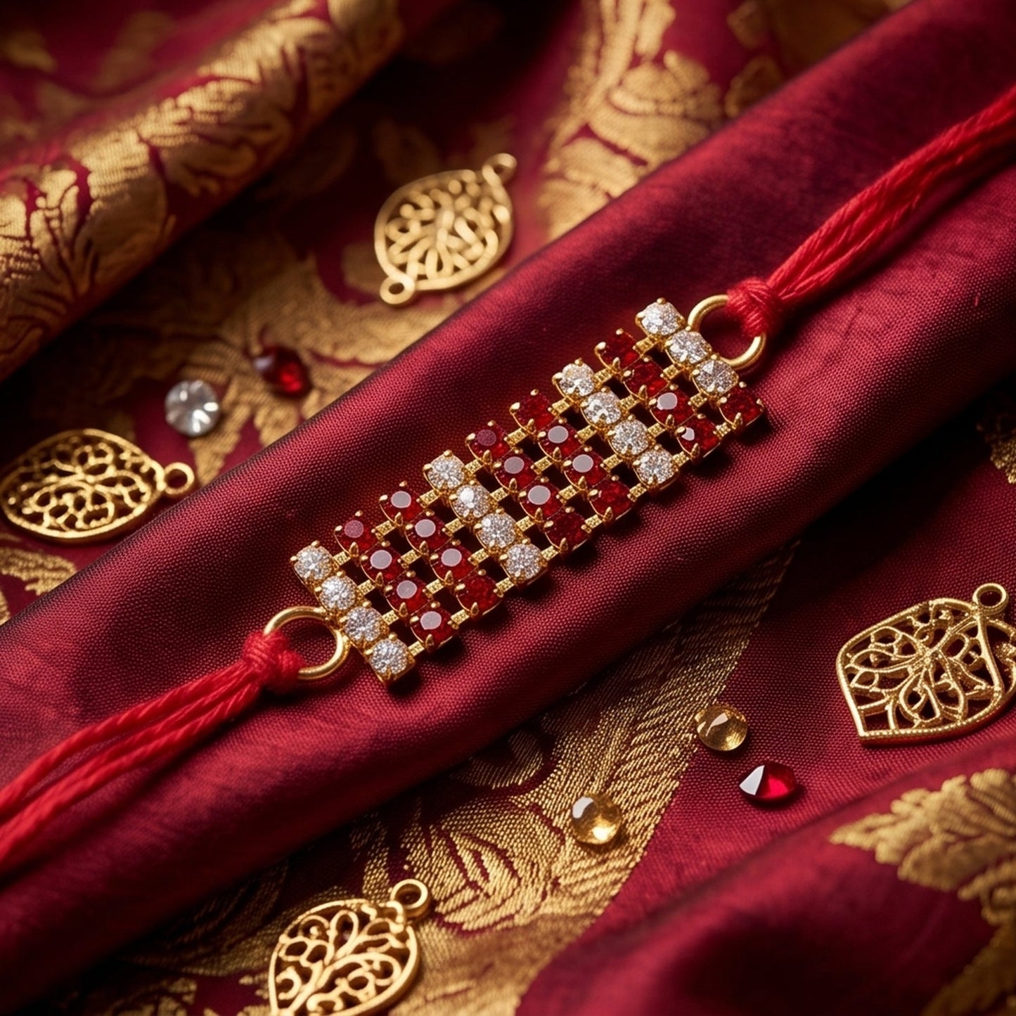 Simple Beaded Thread Premium Designer Traditional Rakhi for Brother