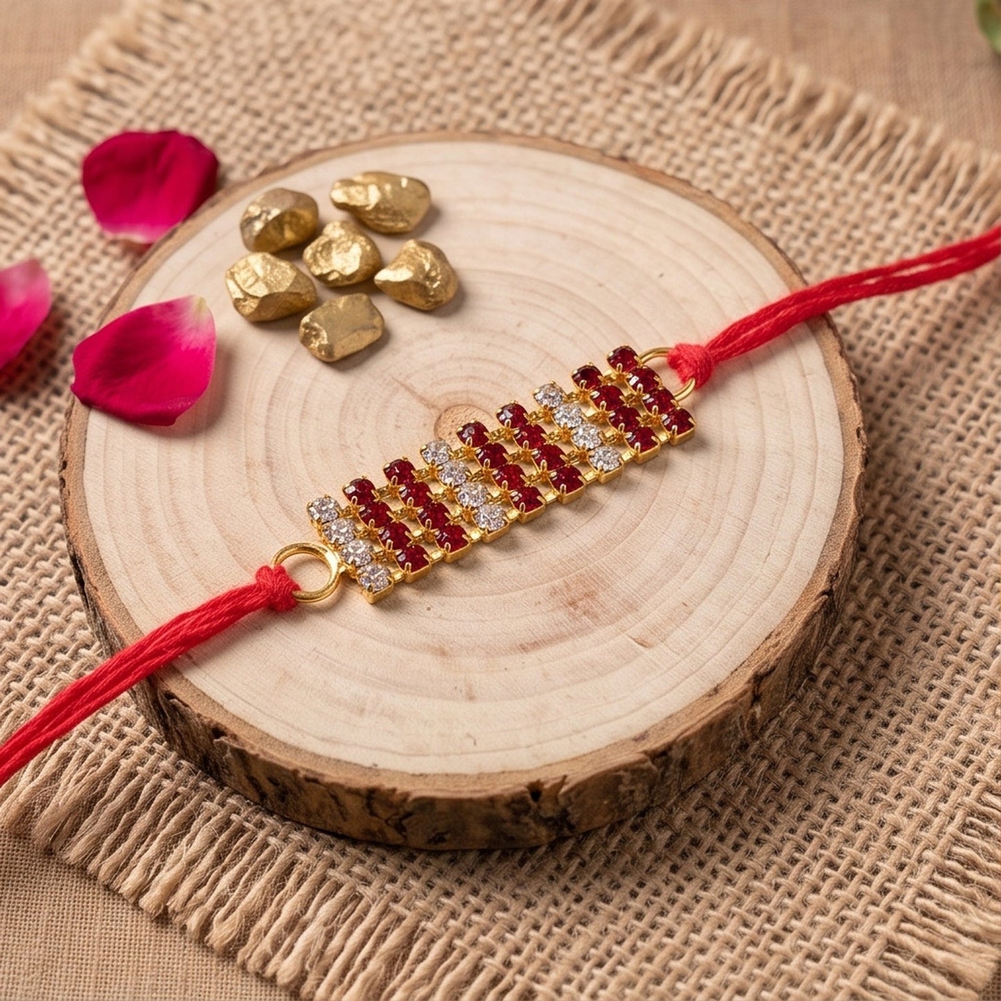 Simple Beaded Thread Premium Designer Traditional Rakhi for Brother