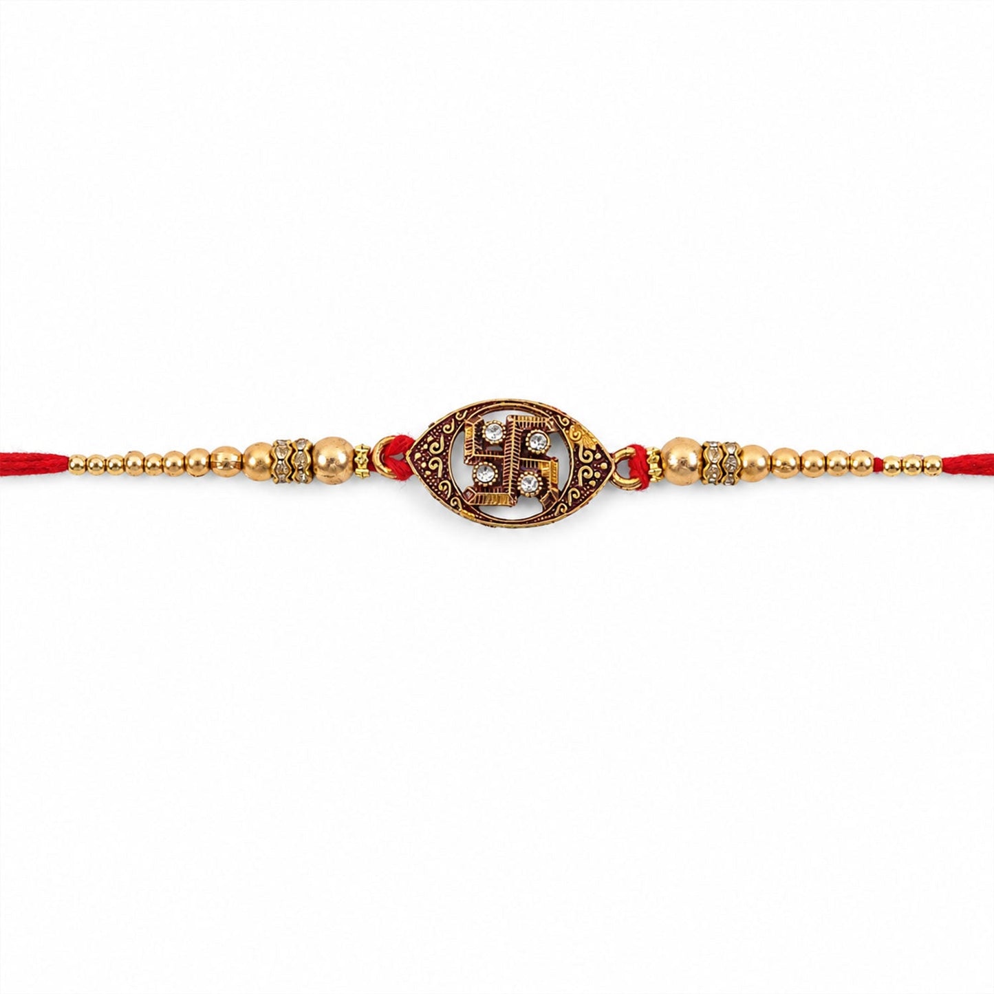 Traditional Swastik Design Rakhi with Enamel Rakhi for Brother