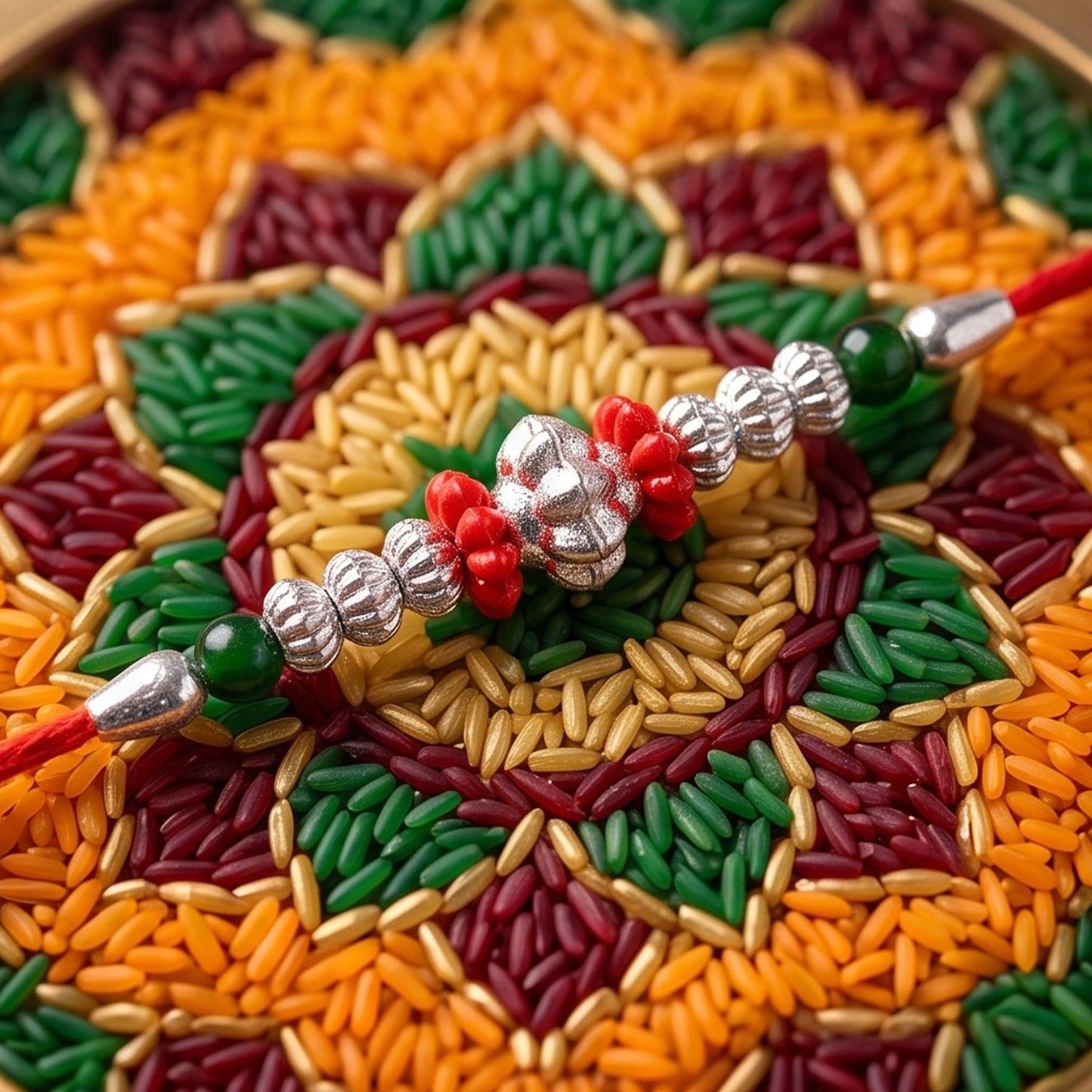 Ethnic Stylish Beaded Rakhi with Colorful Beadwork – Rakhi for Brother