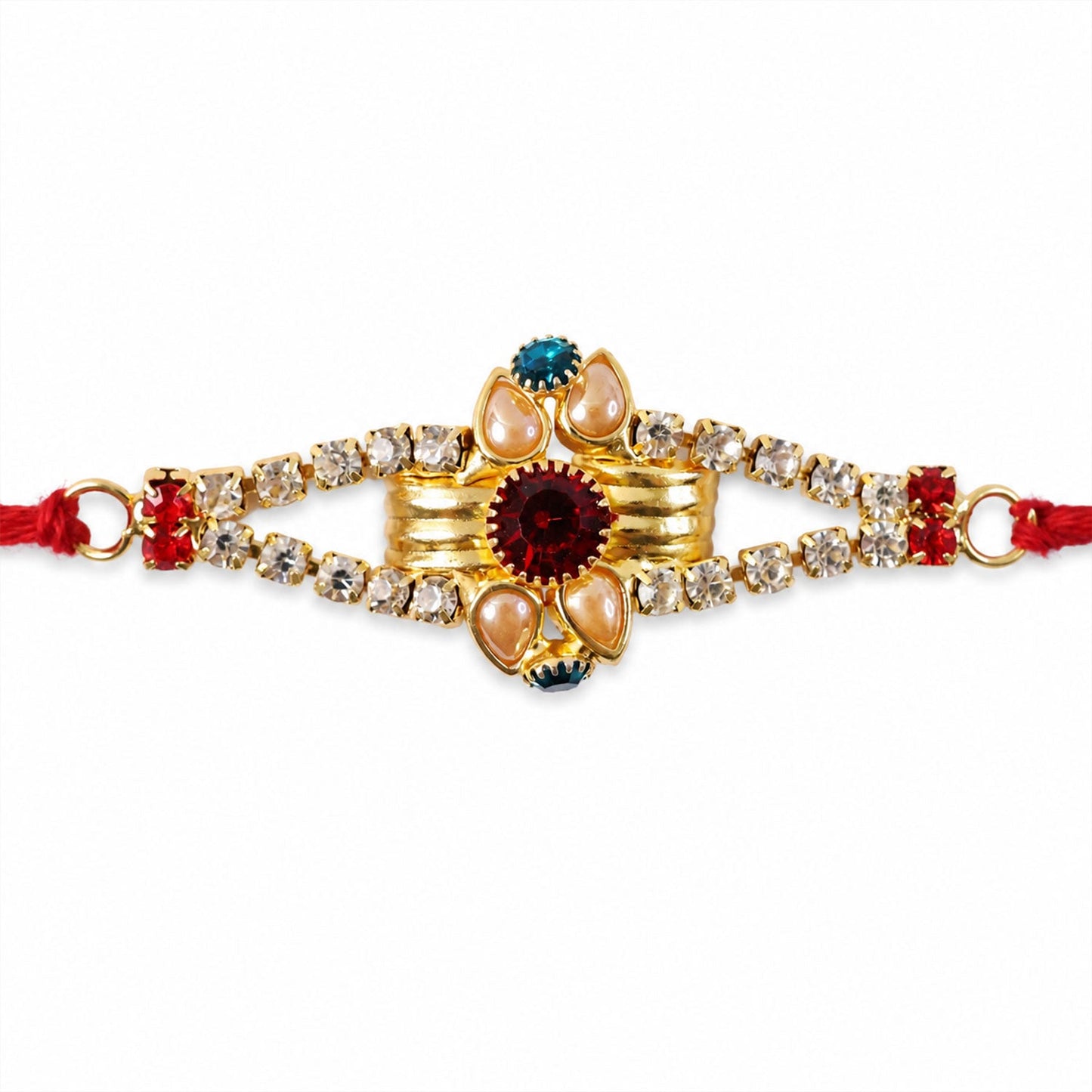 Diamond Center Stone Studded Premium Designer Rakhi for Brother
