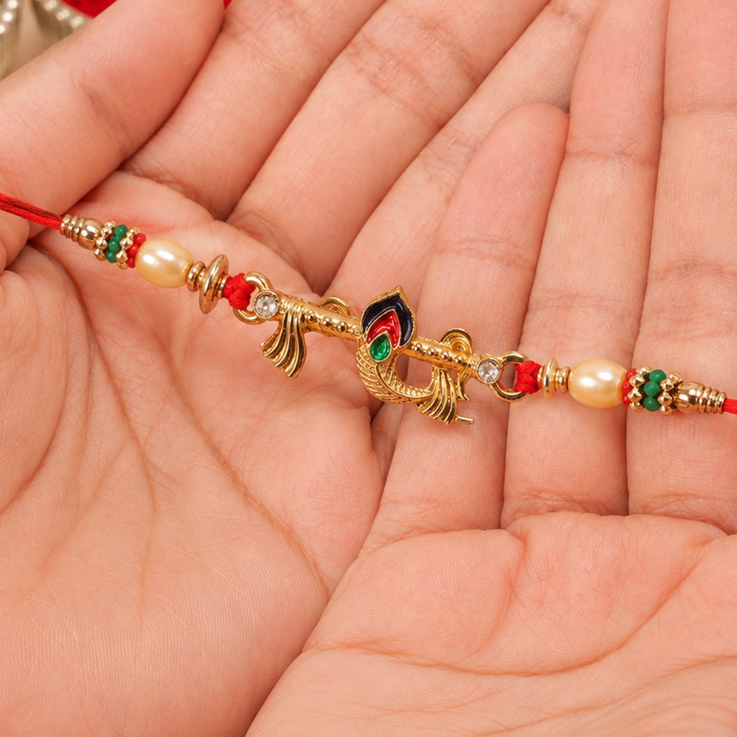Peacock Feather Charm Premium Designer Rakhi for Brother