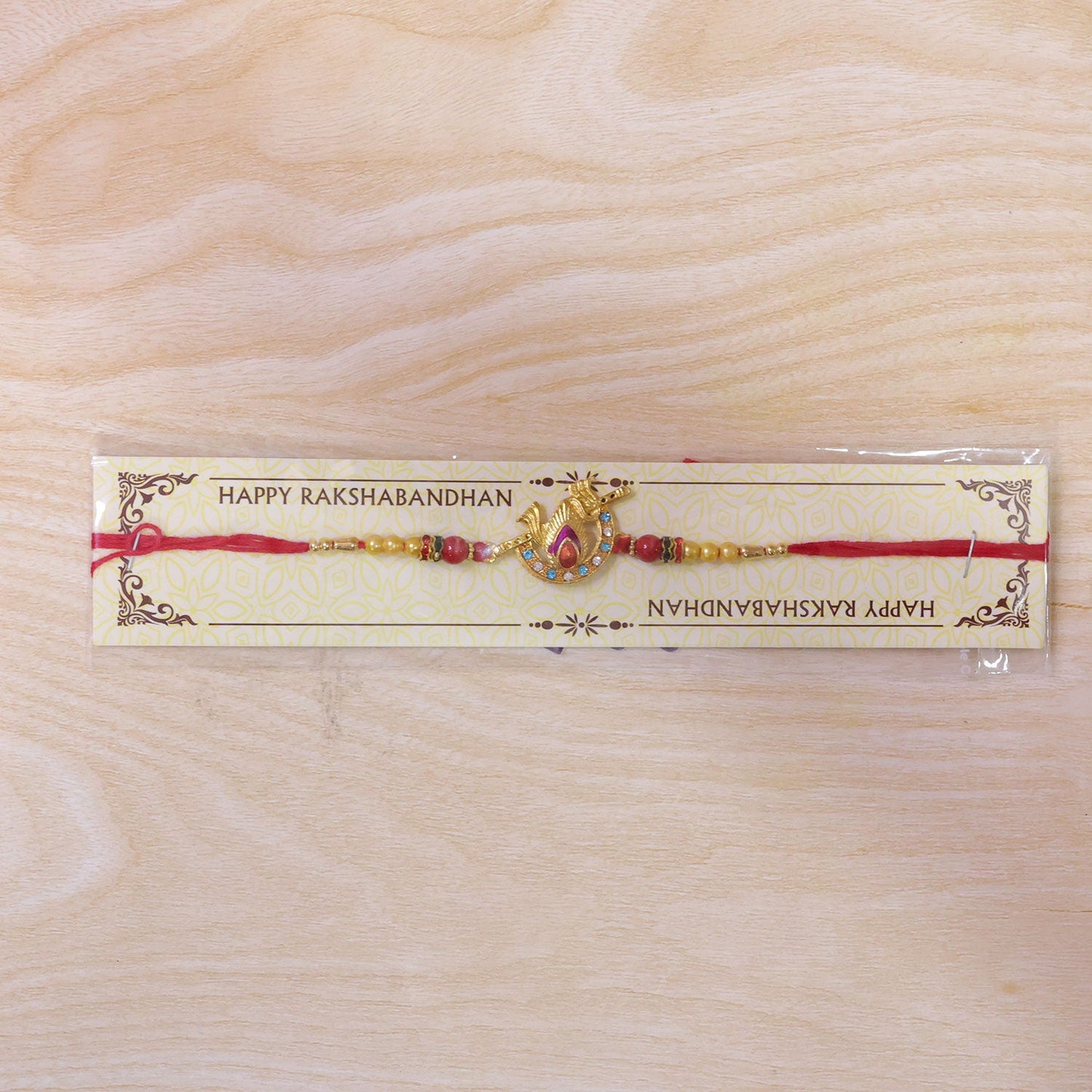 Peacock Motif Stone Studded Premium Designer Rakhi for Brother