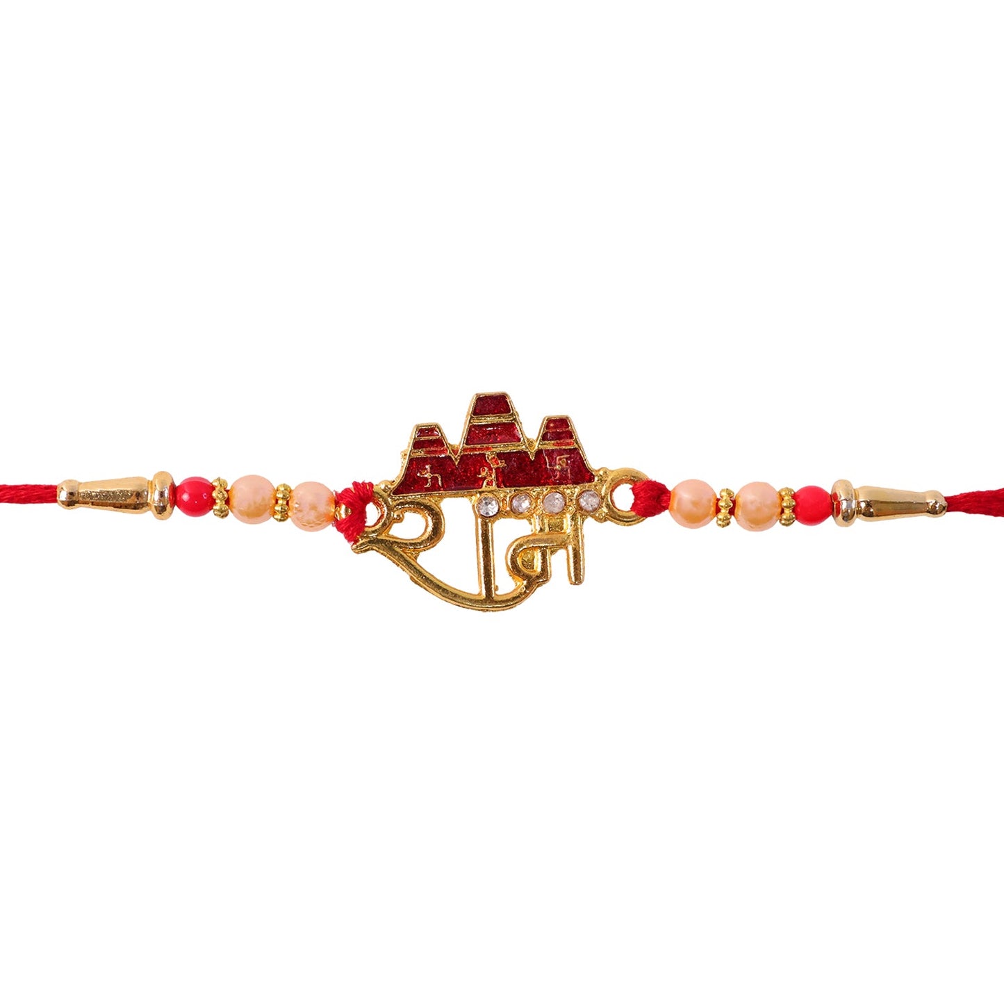 Ram Mandir Text Designer Premium Traditional Rakhi for Brother