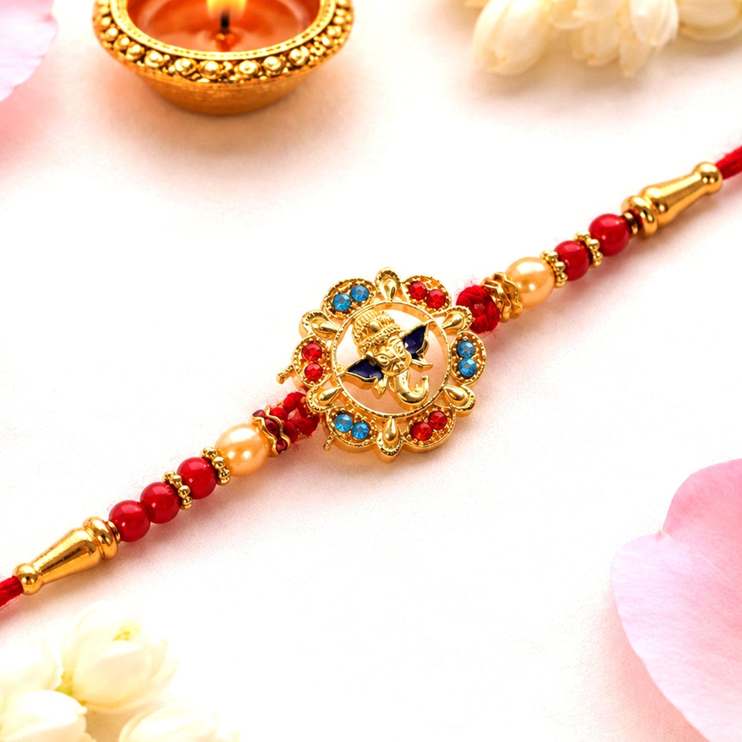 Lord Ganesh Motif Premium Designer Rakhi for Brother