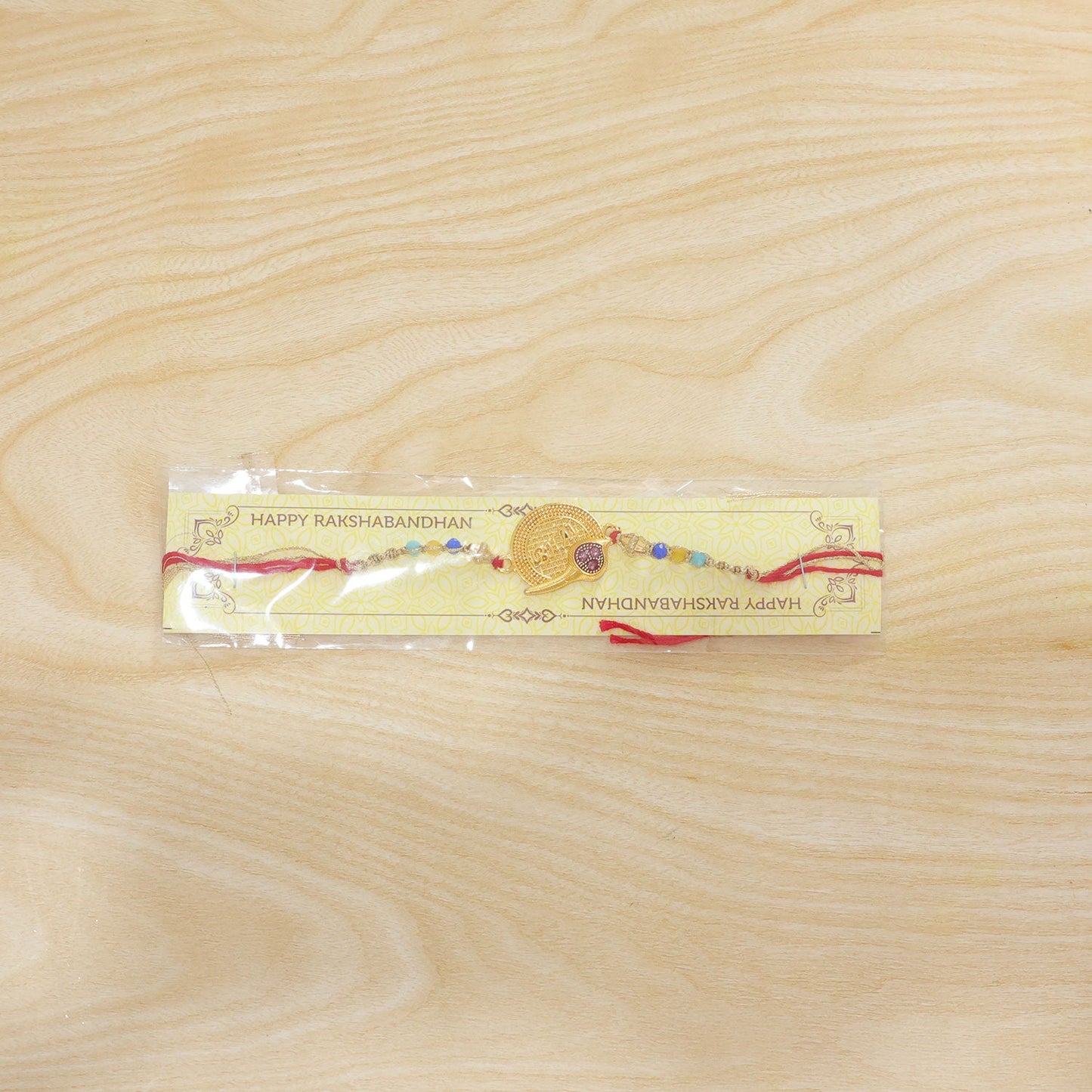 Circle Bhai Motif Stone Studded Designer Rakhi for Brother