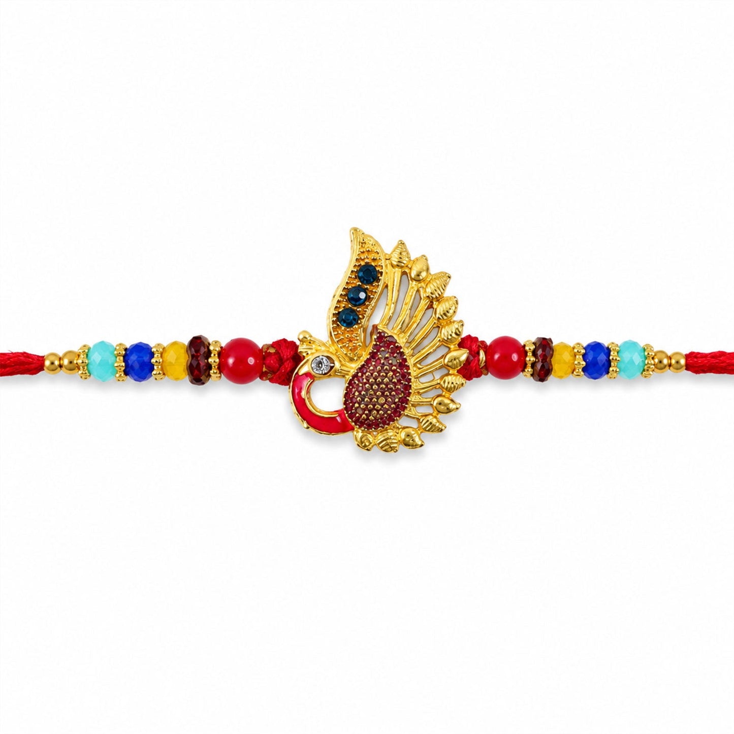 Peacock Paisley Motif Premium Traditional Designer Rakhi for Brother
