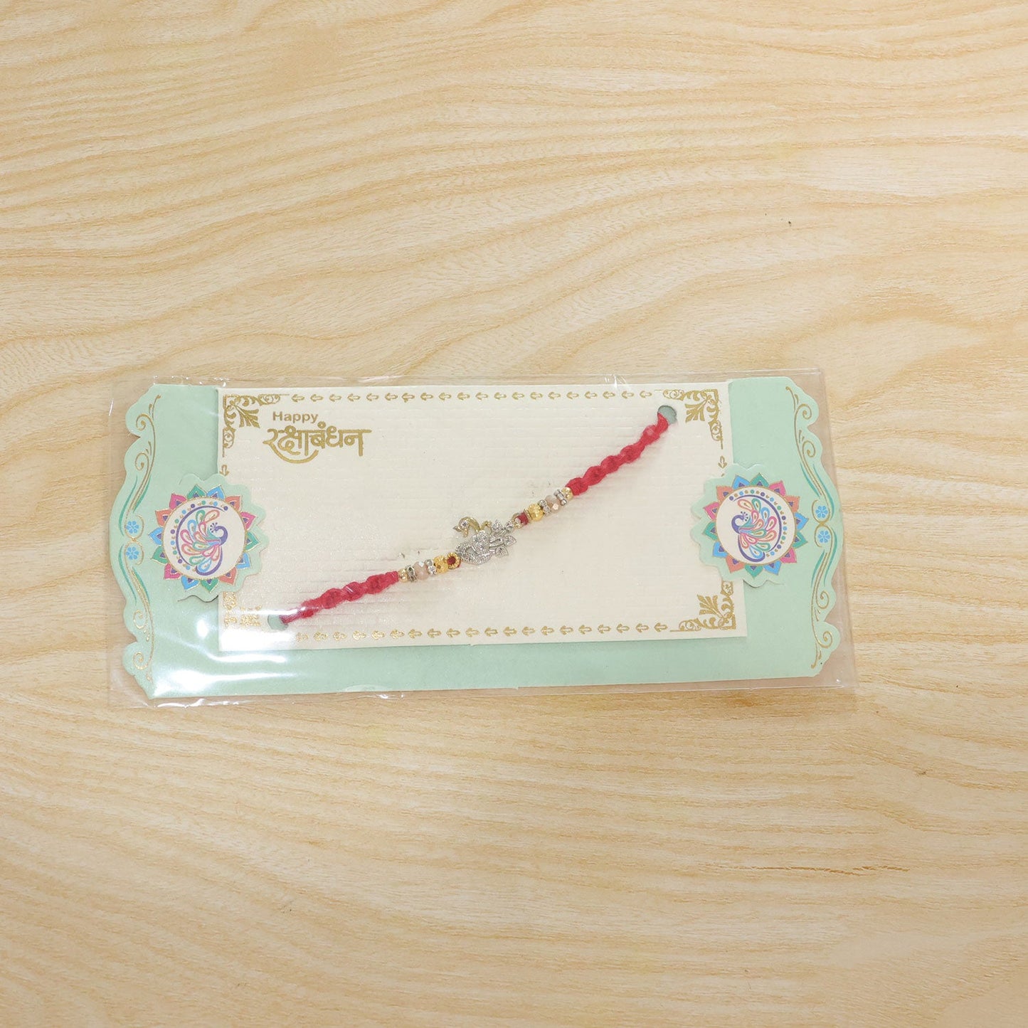 Peacock Motif Stone Studded Premium Designer Rakhi for Brother