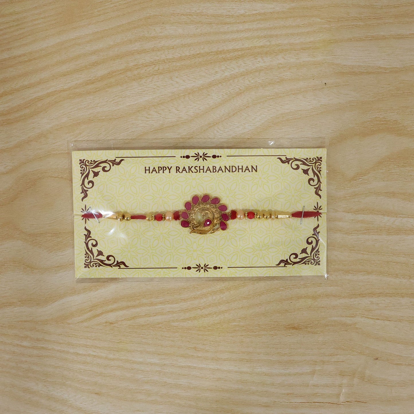 Peacock Motif Stone Studded Premium Designer Rakhi for Brother