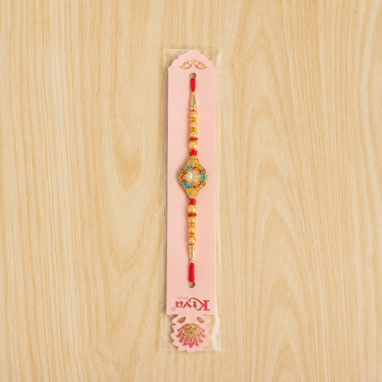 Premium Round Floral Stone Studded Designer Rakhi for Brother