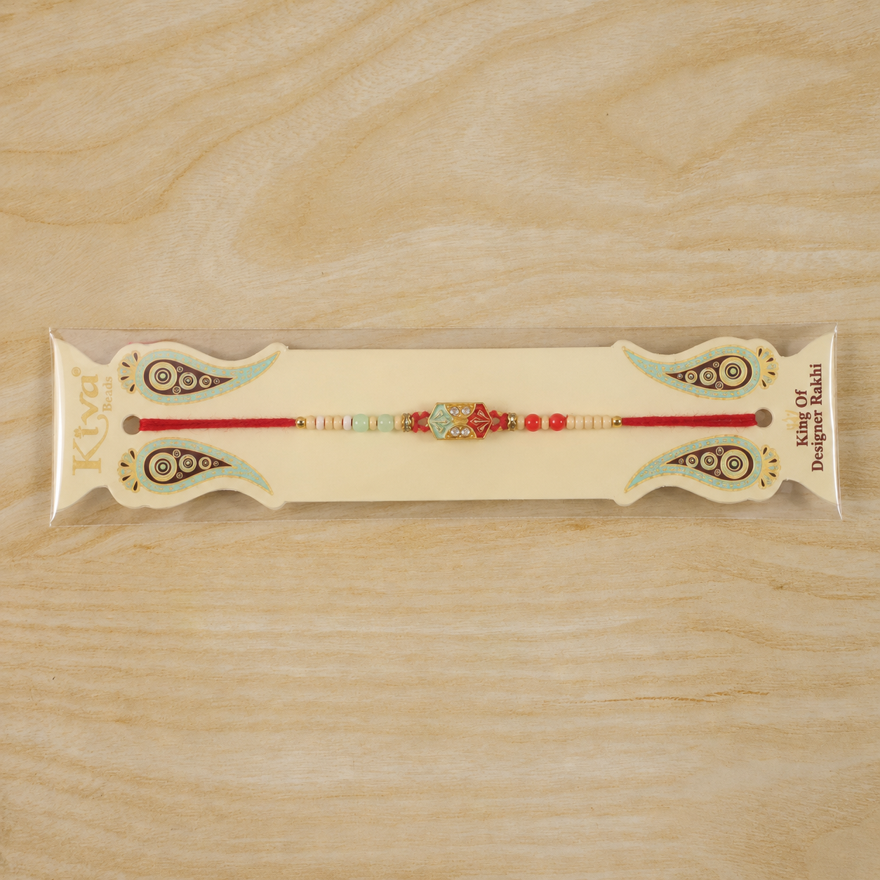 Minimal Beaded Thread Premium Designer Traditional Rakhi for Brother