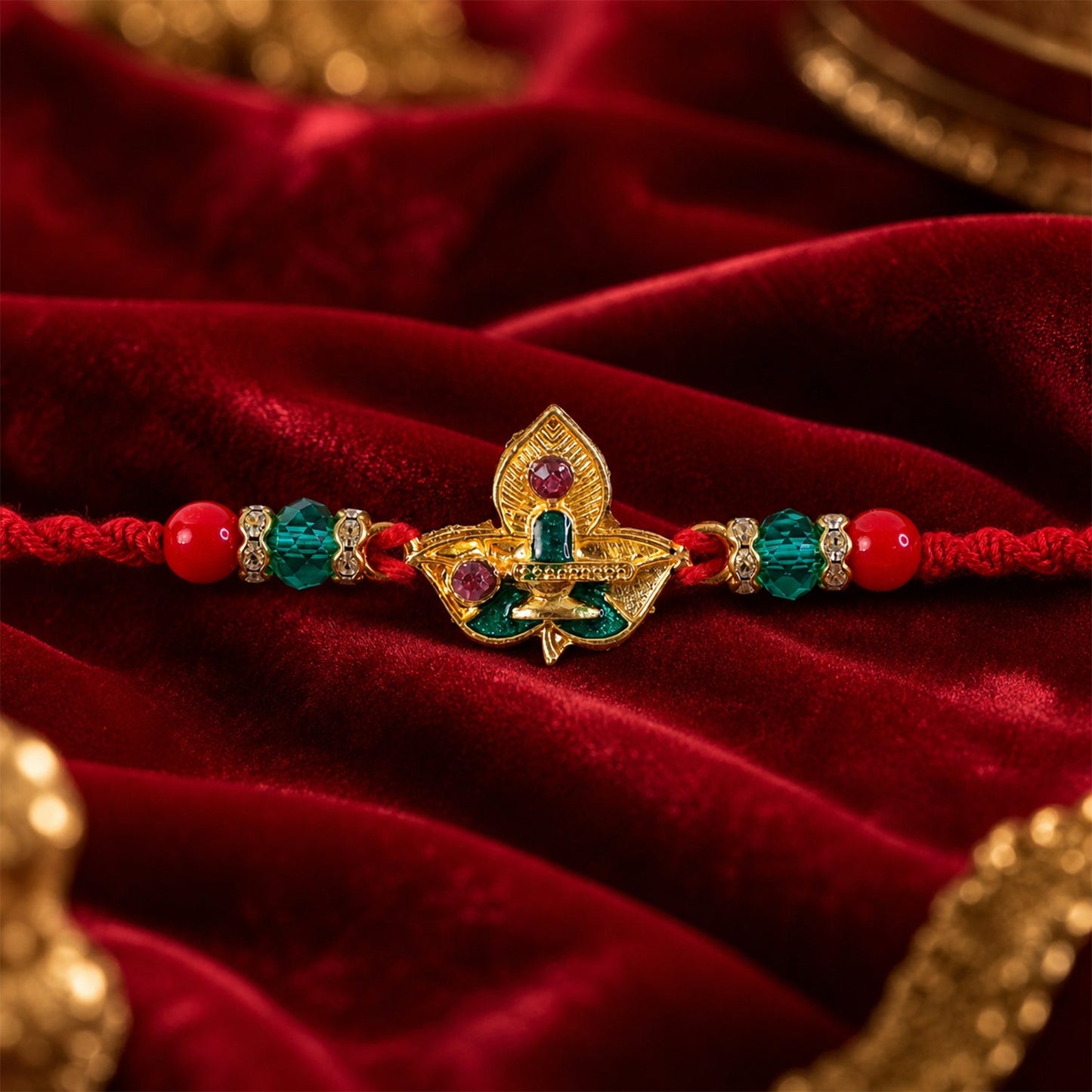 Om Ganesha Multicolor Rakhi for Brother Bhai Raksha Bandhan Festival Special Gift