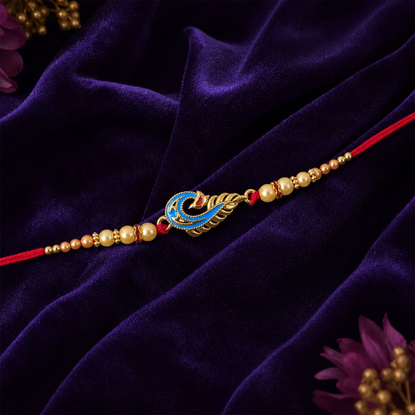Blue Peacock Meenakari Rakhi for Brother Bhai Raksha Bandhan Festival Special Gift