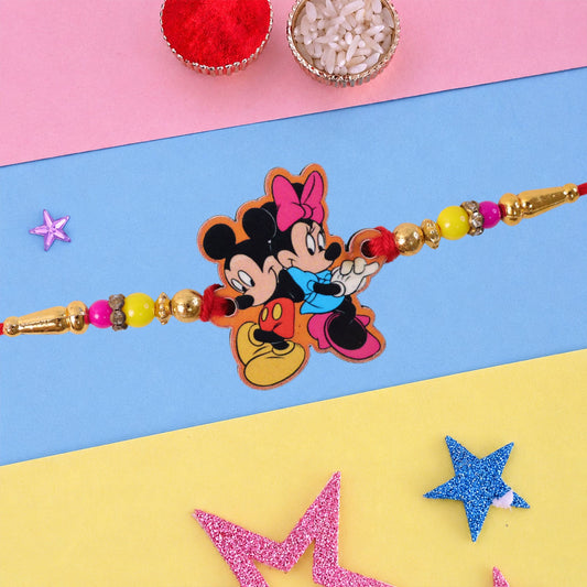 Cartoon Mouse Kids Beaded Premium Designer Traditional Rakhi for Brother