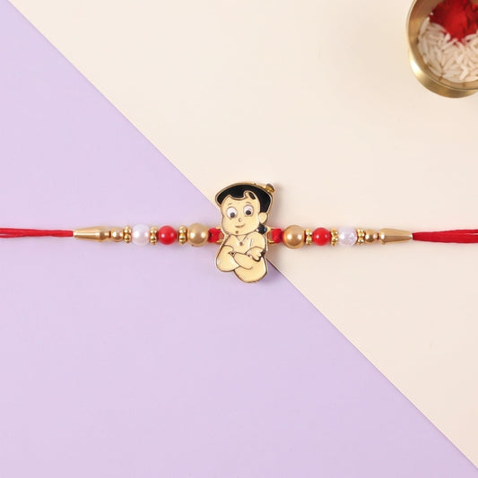 Cute Kids Cartoon Beads Rakhi for Brother Bhai Raksha Bandhan Festival Special Gift