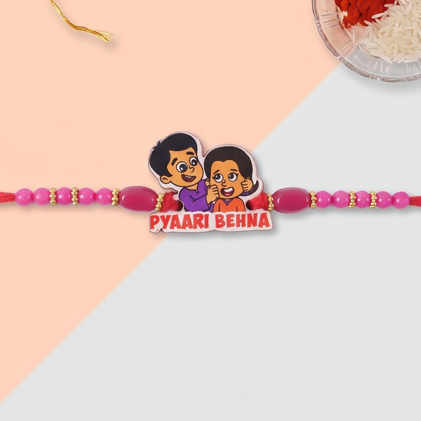 Pyaari Behna Cartoon Rakhi for Brother Bhai Raksha Bandhan Festival Special Gift