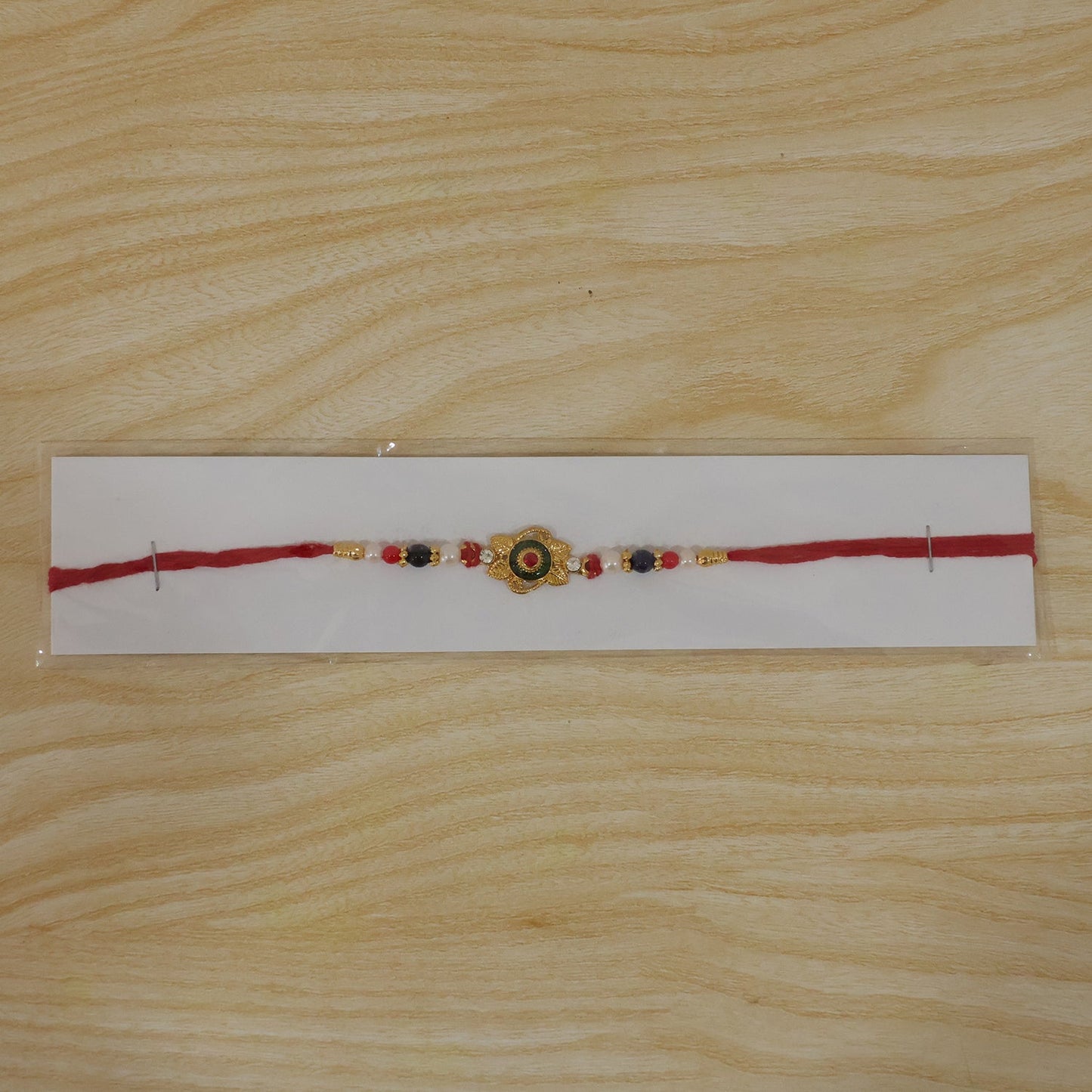 Green Kundan Beads Charm Rakhi for Brother Bhai Raksha Bandhan Festival Special Gift