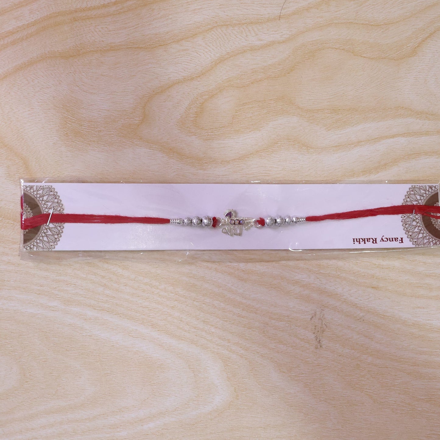 Silver Bhai Pearl Charm Rakhi for Brother Bhai Raksha Bandhan Festival Special Gift